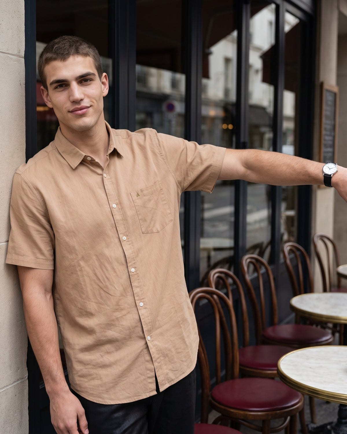 Generous Heritage Linen Short Sleeve Shirt - Warm Amber