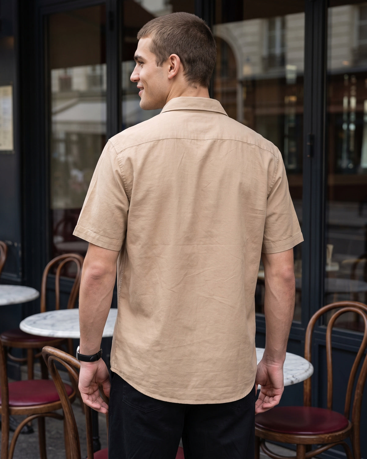 Generous Heritage Linen Short Sleeve Shirt - Warm Amber
