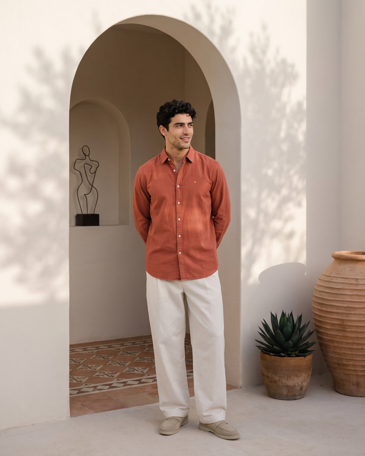 Generous Heritage Linen Long Sleeve Shirt - Teak