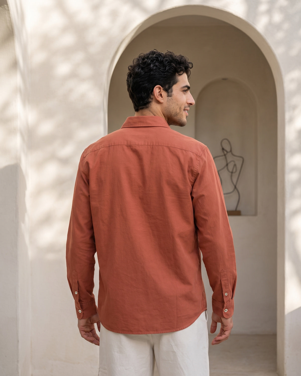 Generous Heritage Linen Long Sleeve Shirt - Teak