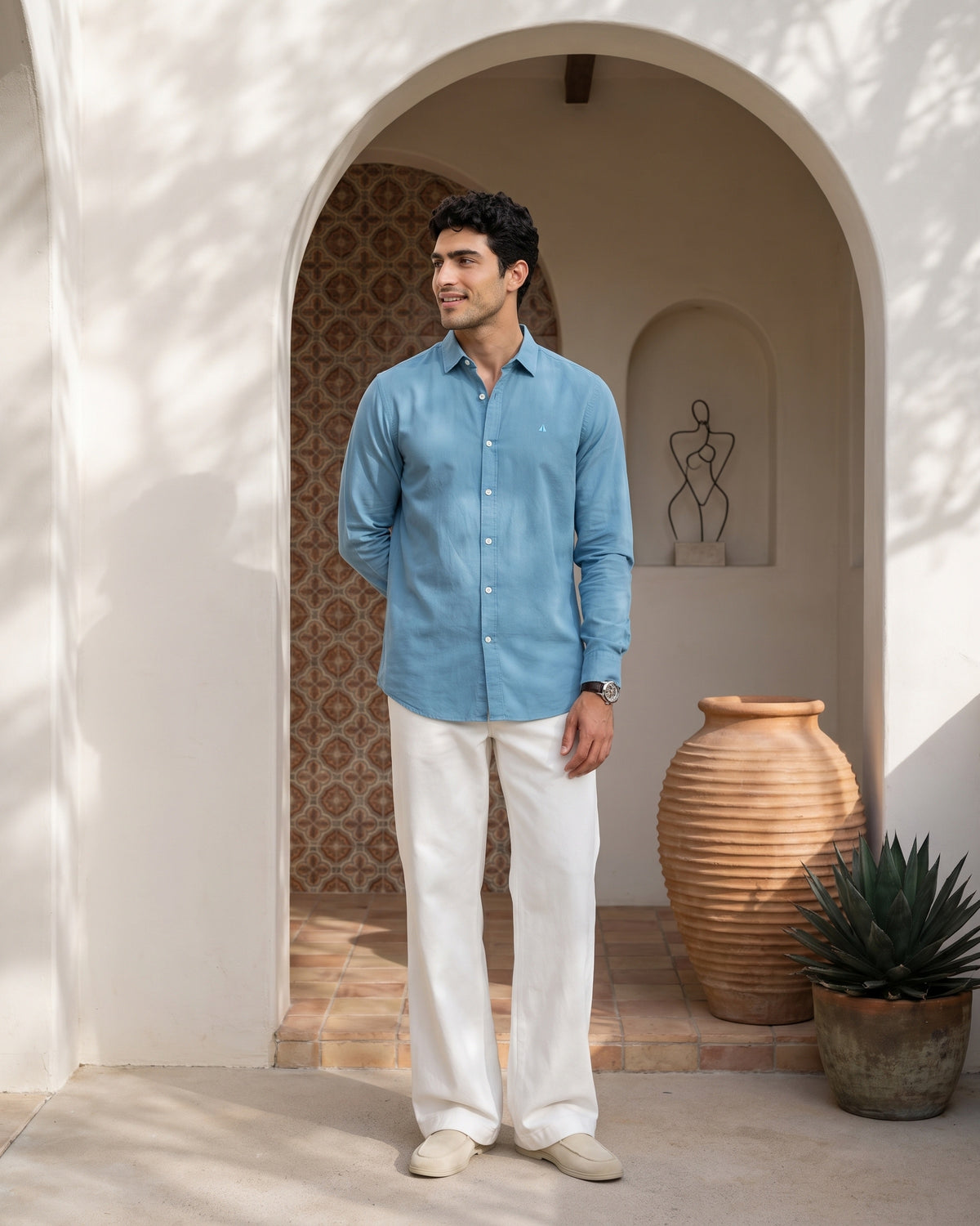 Generous Heritage Linen Long Sleeve Shirt - Burnt Clay