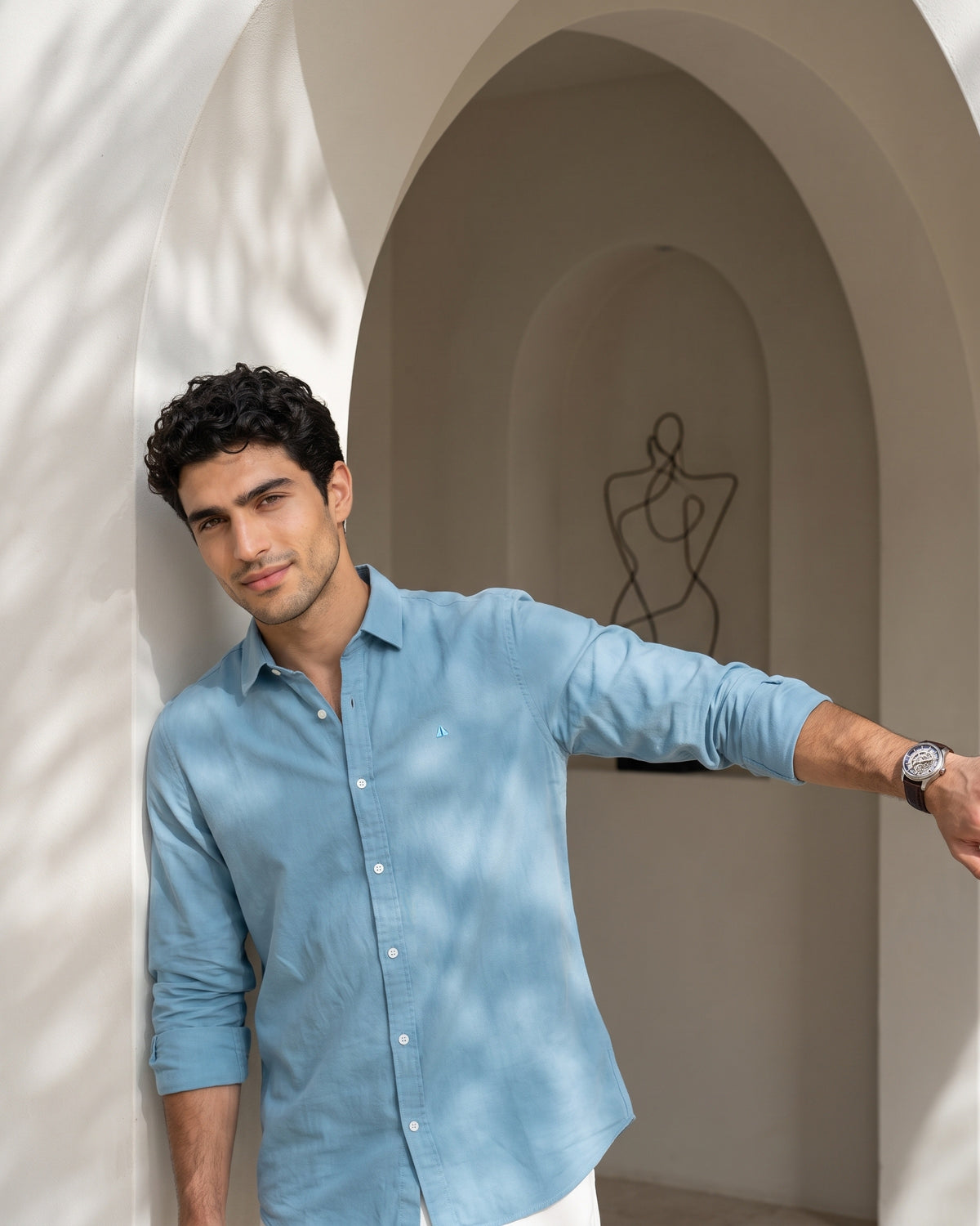 Generous Heritage Linen Long Sleeve Shirt - Burnt Clay