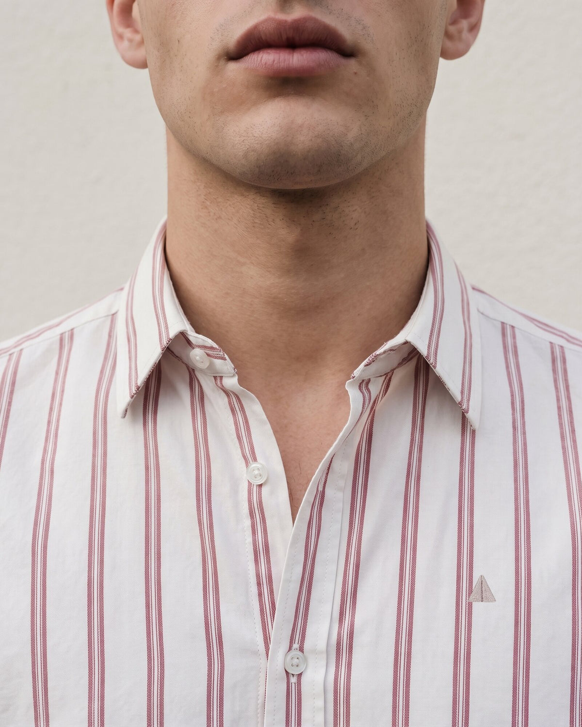 Essential Cotton Stripe Long Sleeve Shirt – Terracotta Flame (3 of 4)