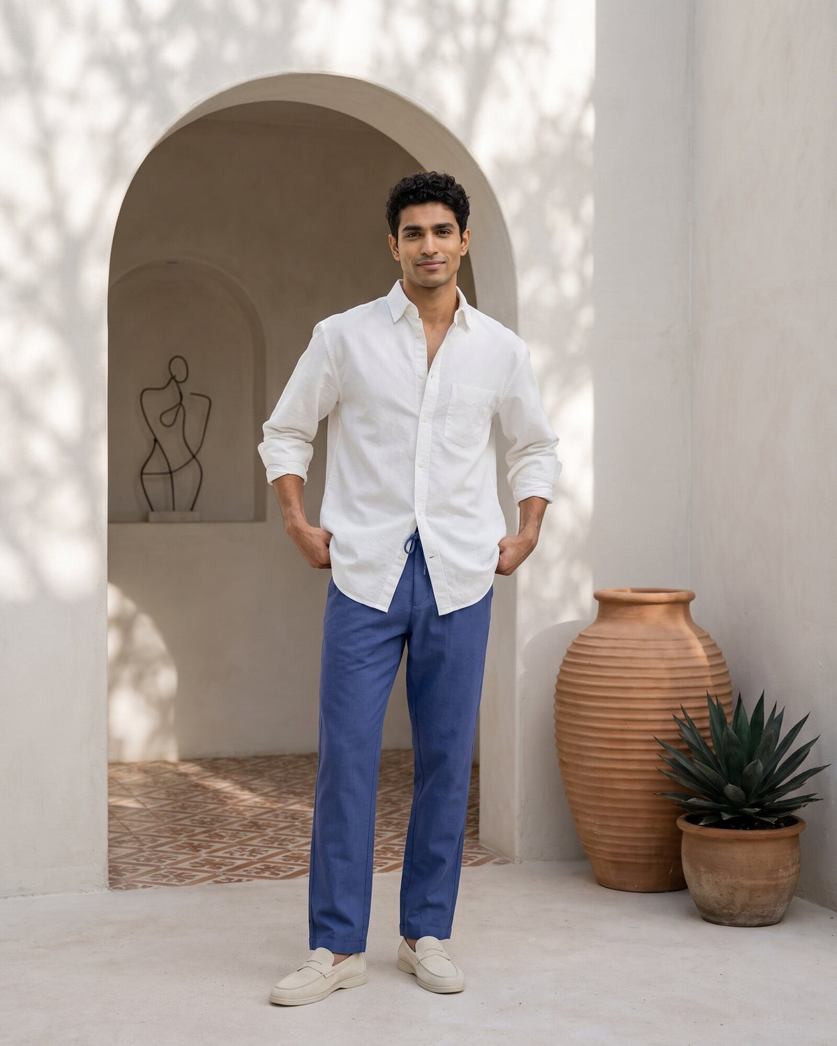 Heritage Linen Relaxed Pant – Midnight Ink (2 of 4)