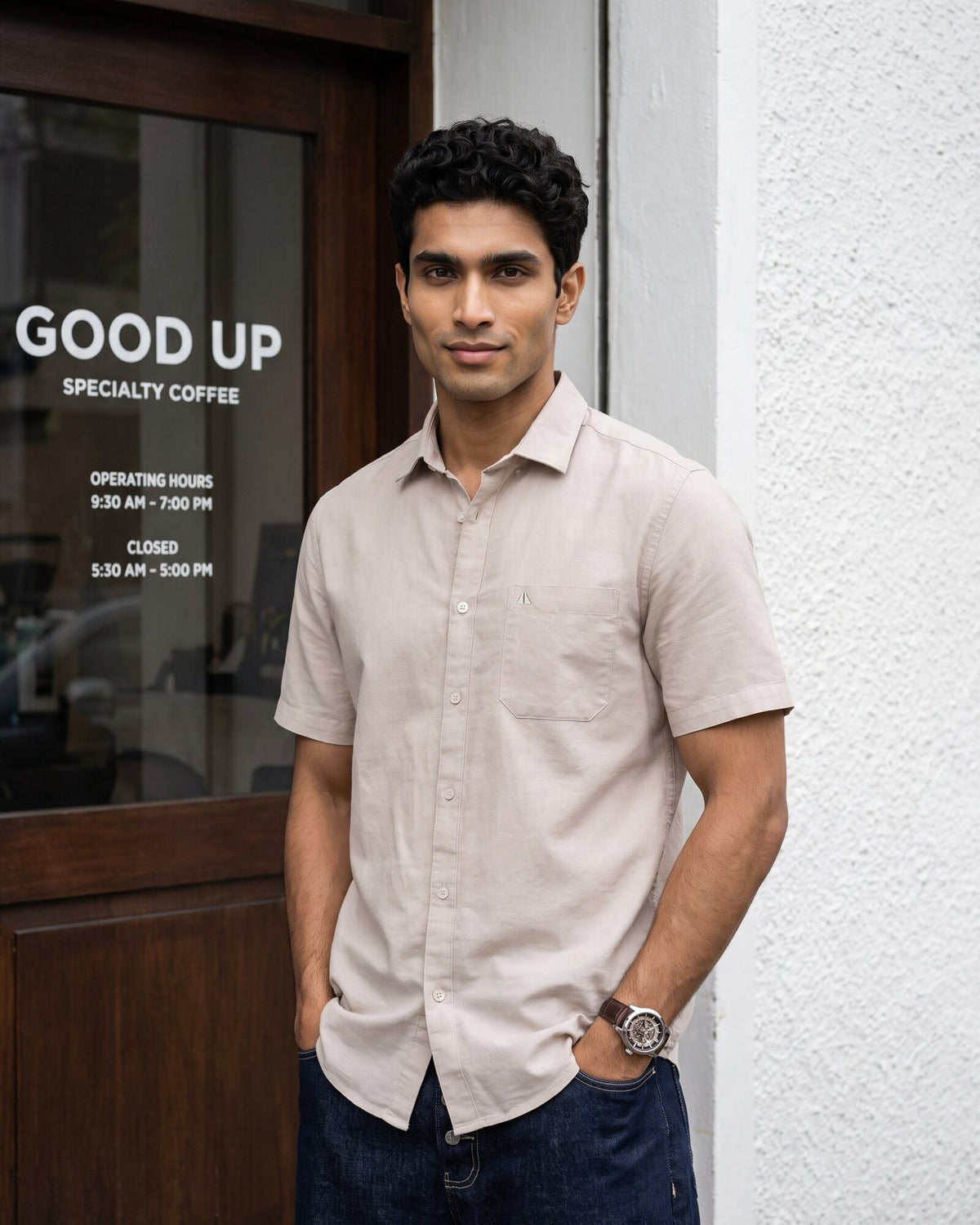 Heritage Linen Slub Short Sleeve Shirt – Driftwood (3 of 4)