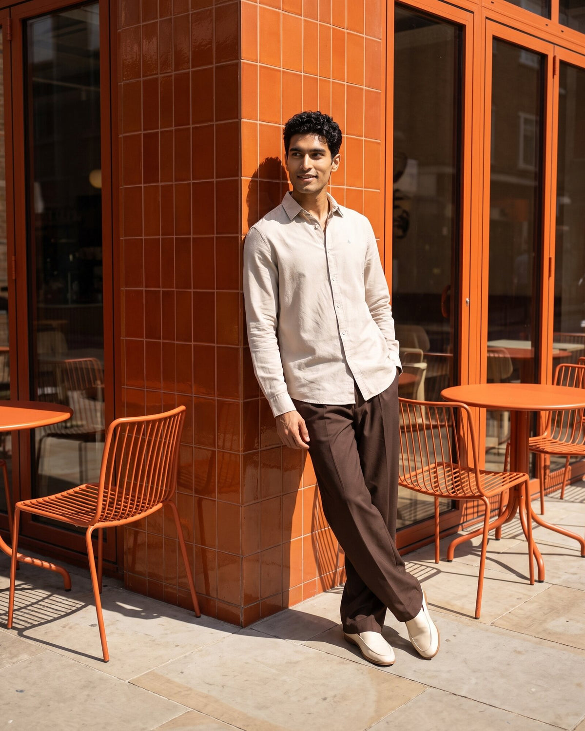 Heritage Linen Slub Long Sleeve Shirt – Driftwood (1 of 4)