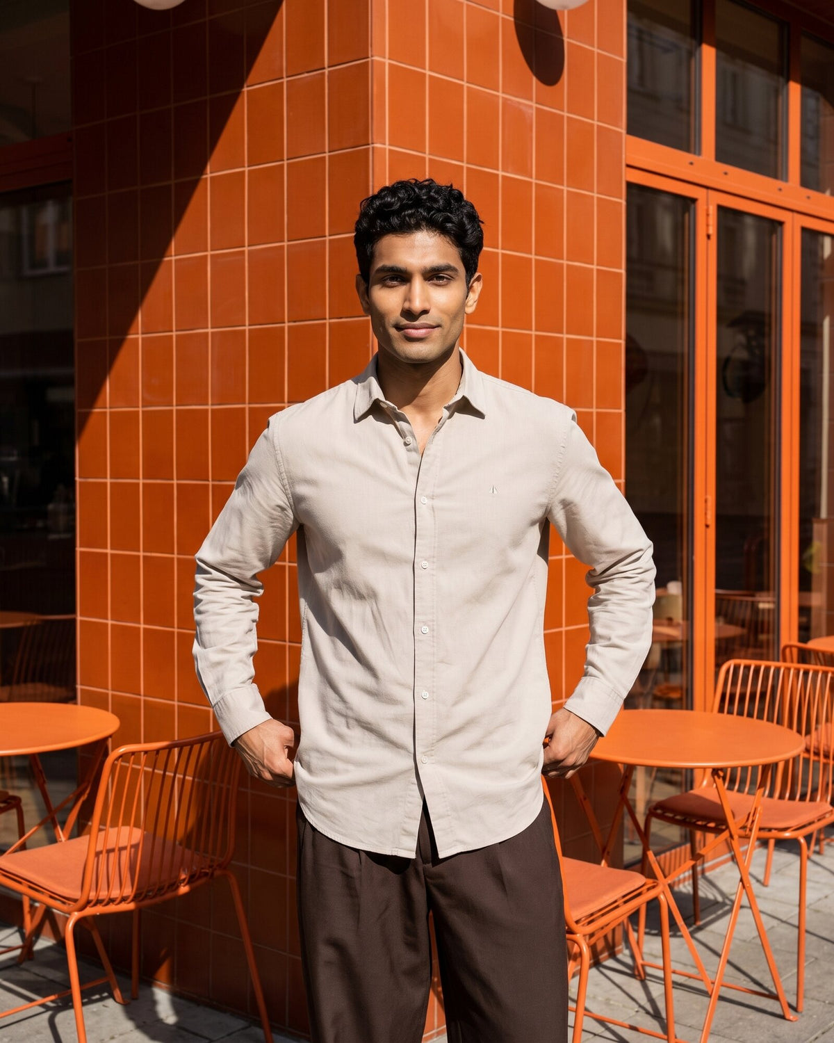 Heritage Linen Slub Long Sleeve Shirt – Driftwood (4 of 4)