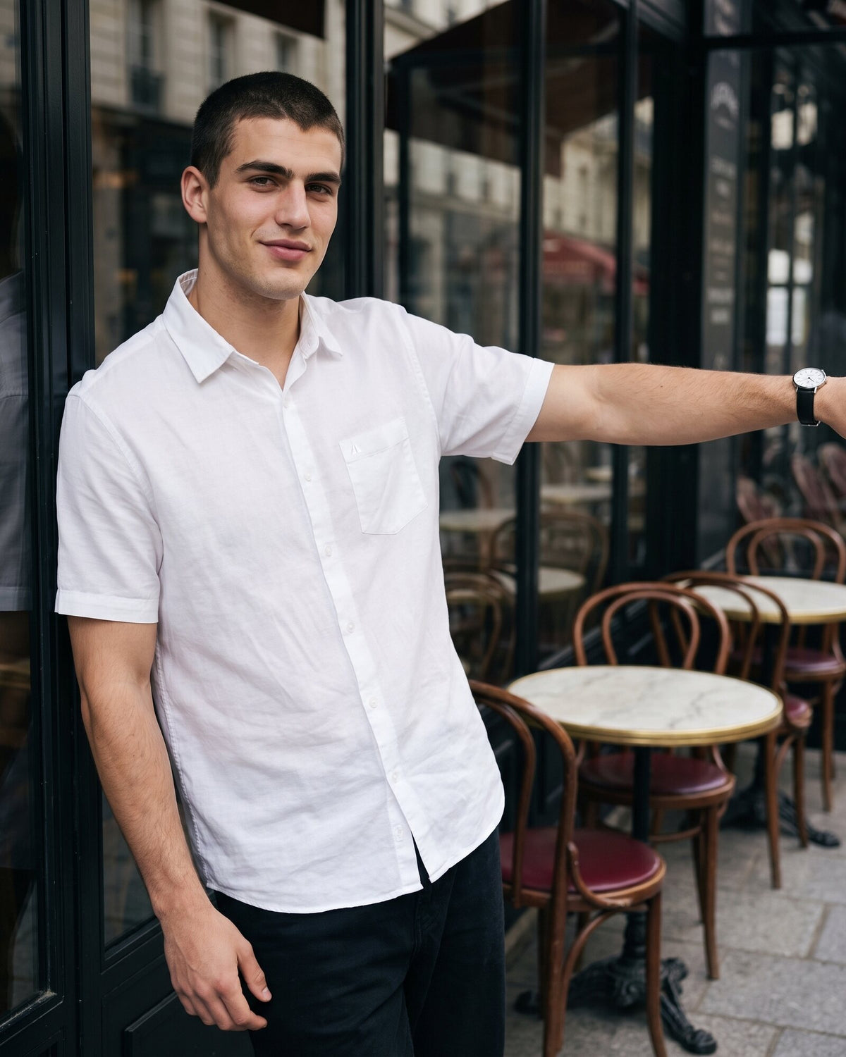 Heritage Linen Short Sleeve Shirt – Alpine White (1 of 4)