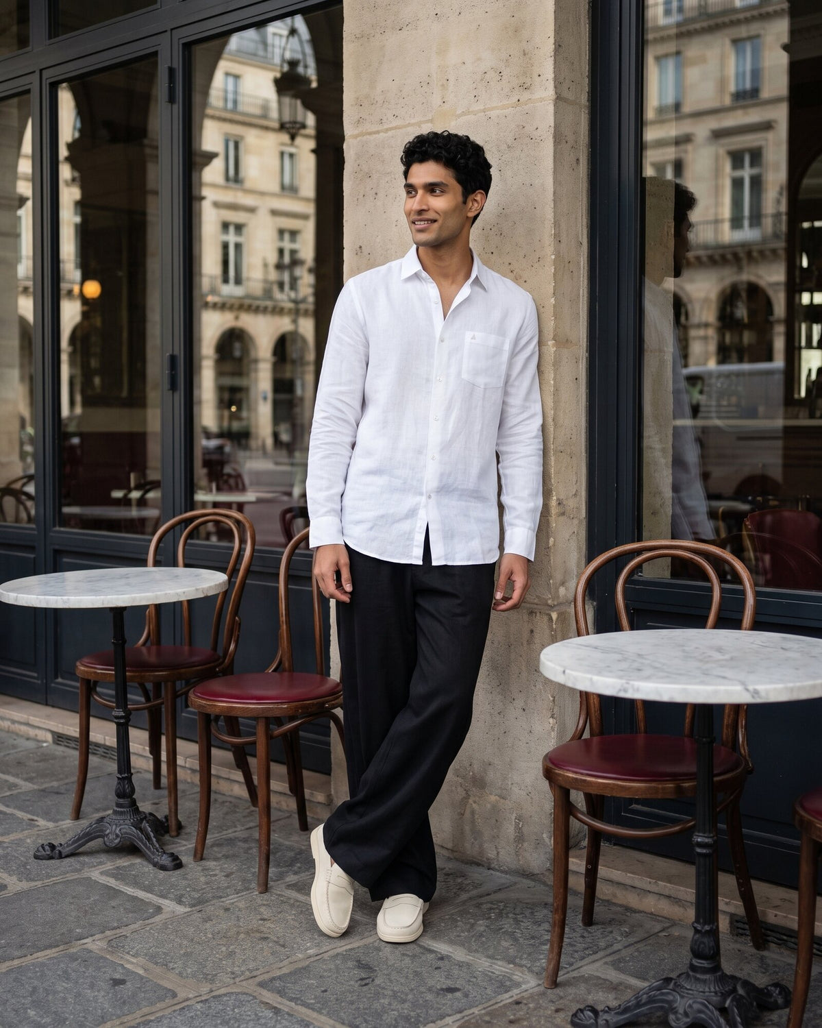 Heritage Linen Long Sleeve Shirt – Alpine White (1 of 4)