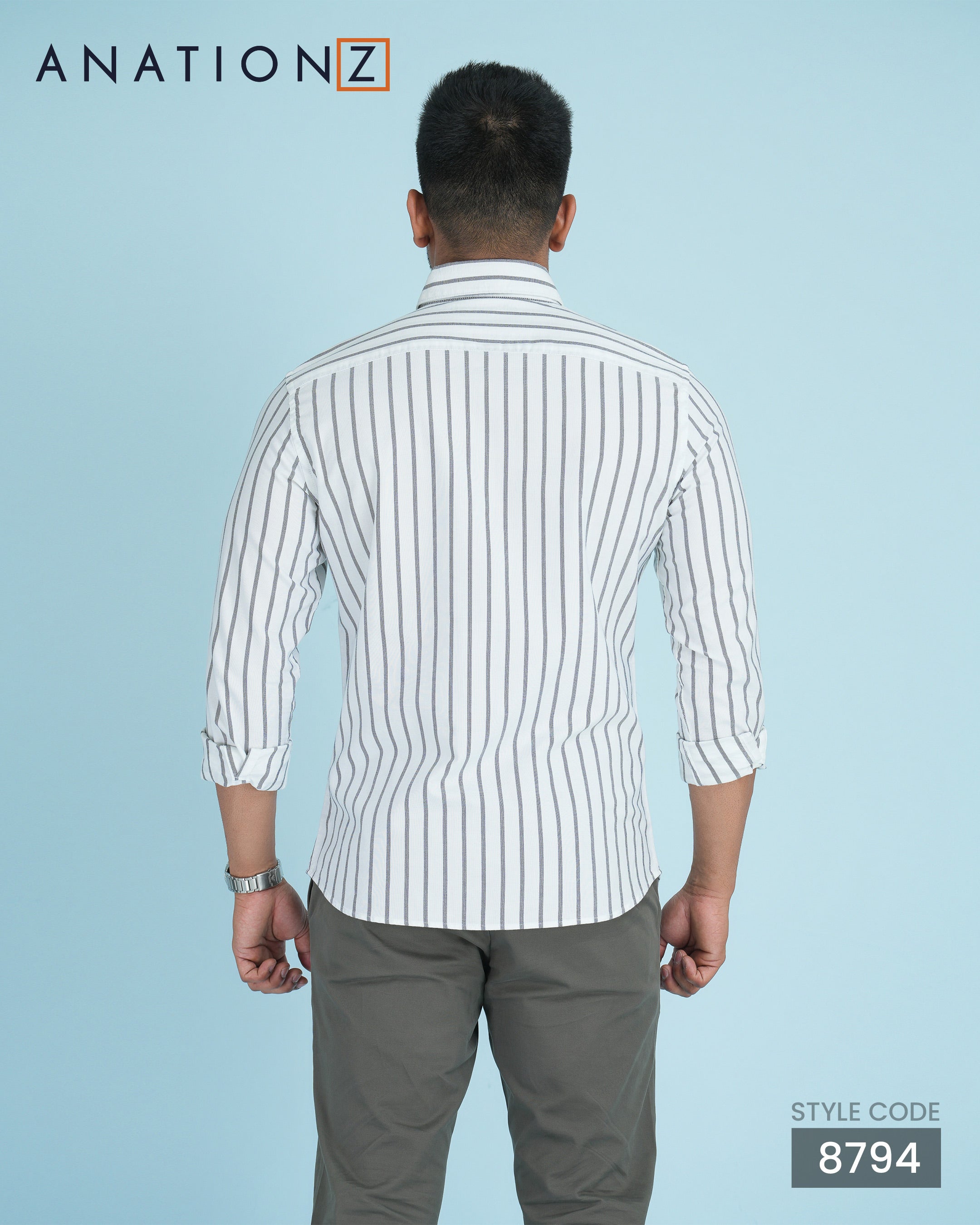 Premium Stripe Oxford Button-Down - White