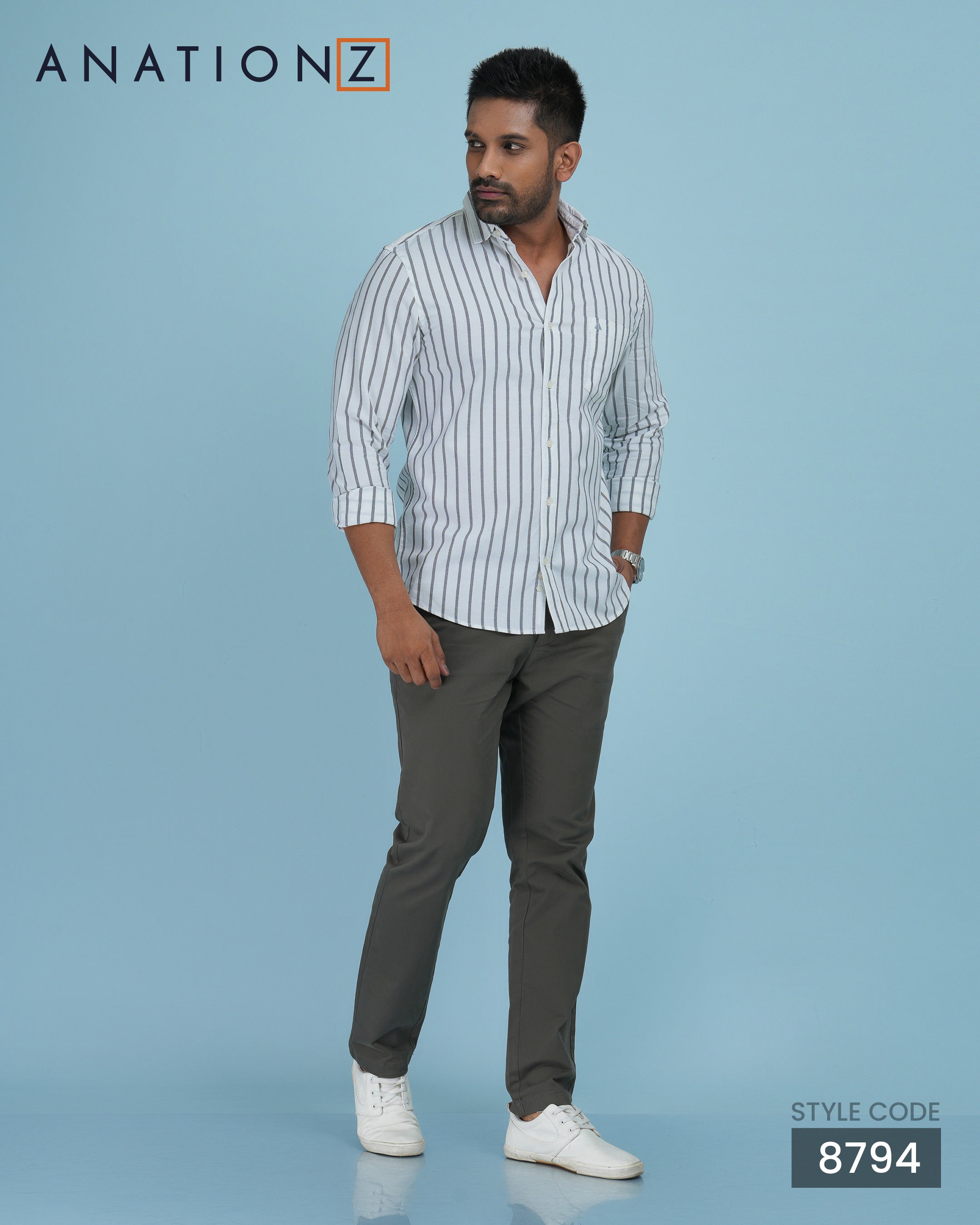 Premium Stripe Oxford Button-Down - White