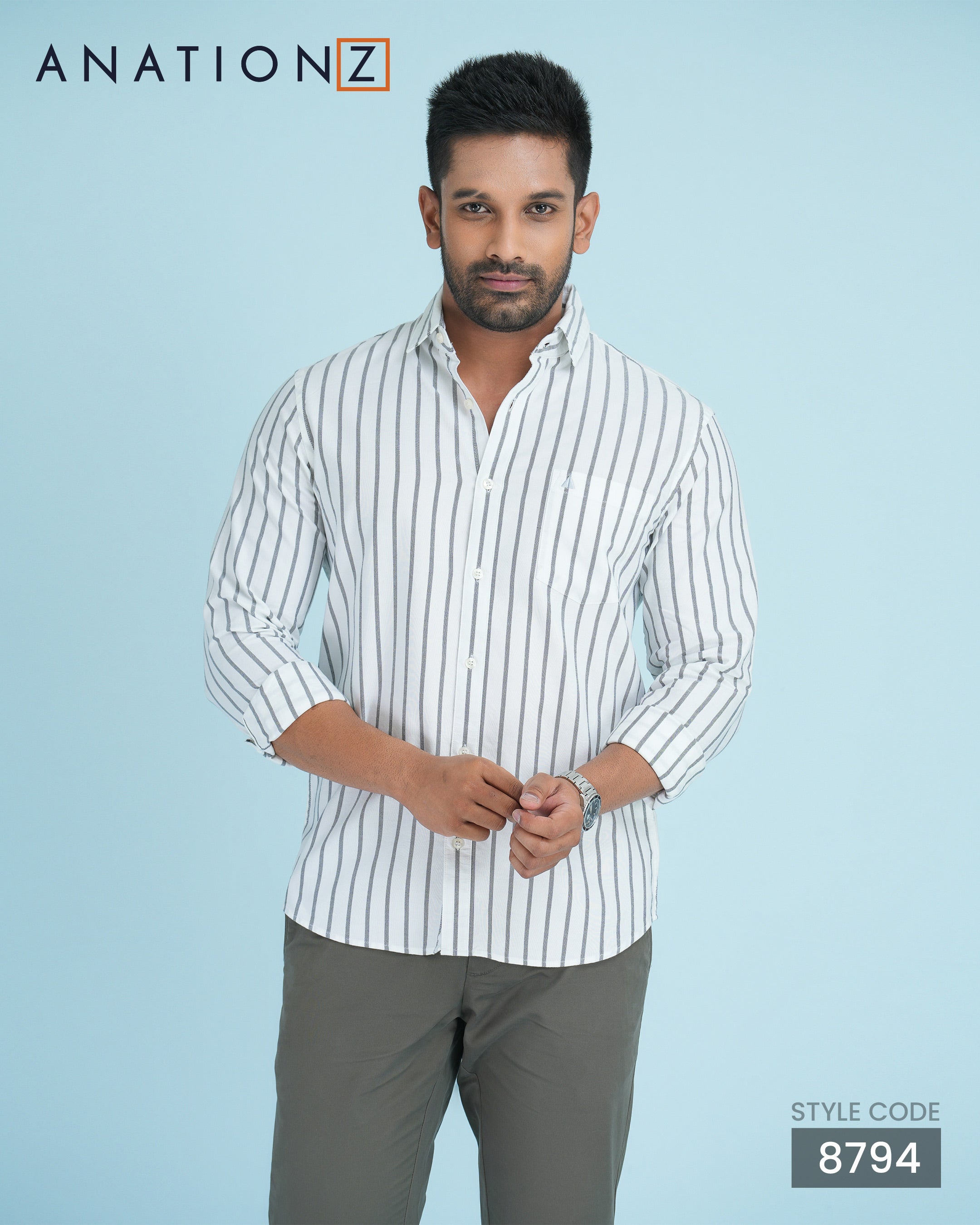 Premium Stripe Oxford Button-Down - White
