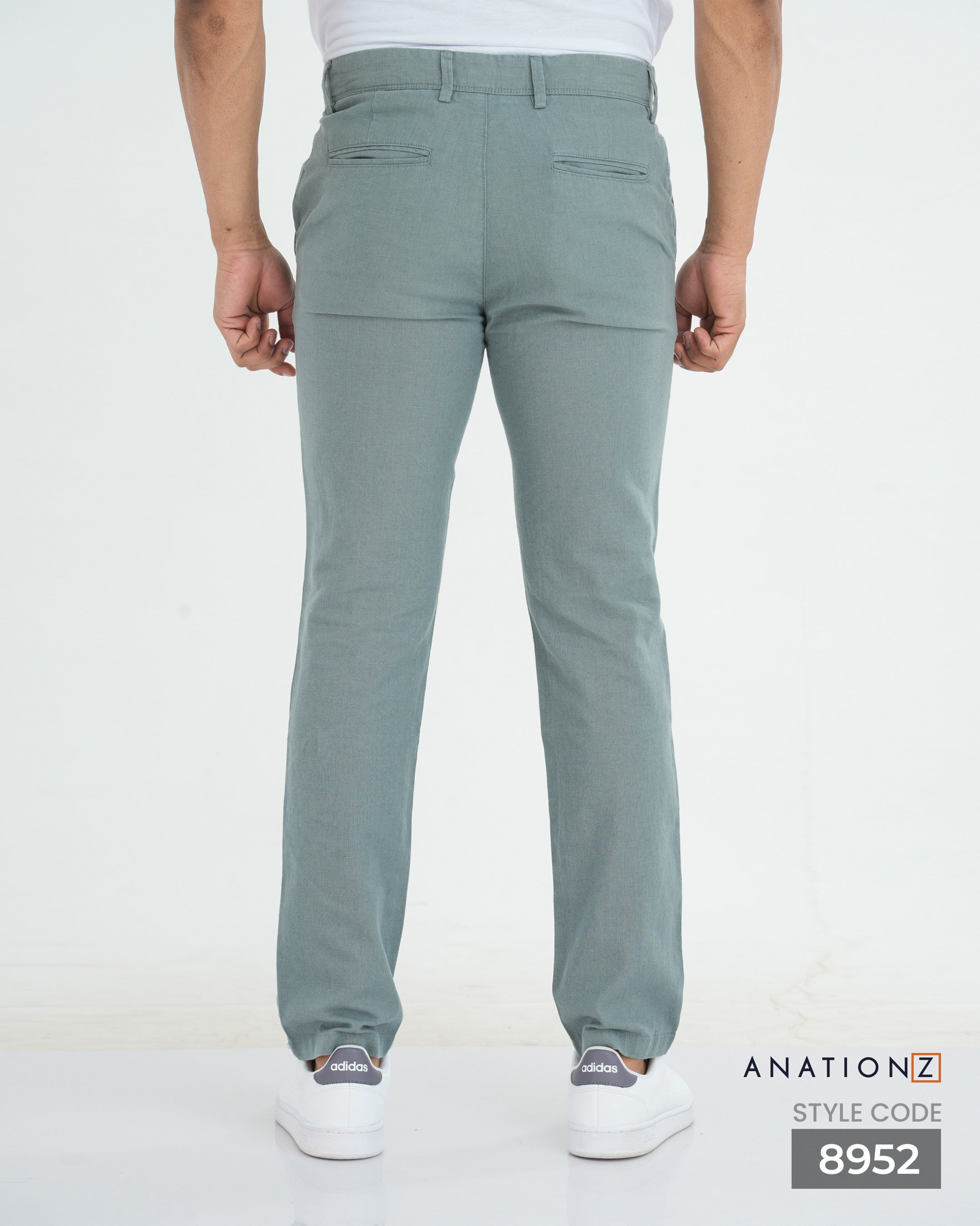 Linen Cotton Straight Slim Fit Pant - Slate