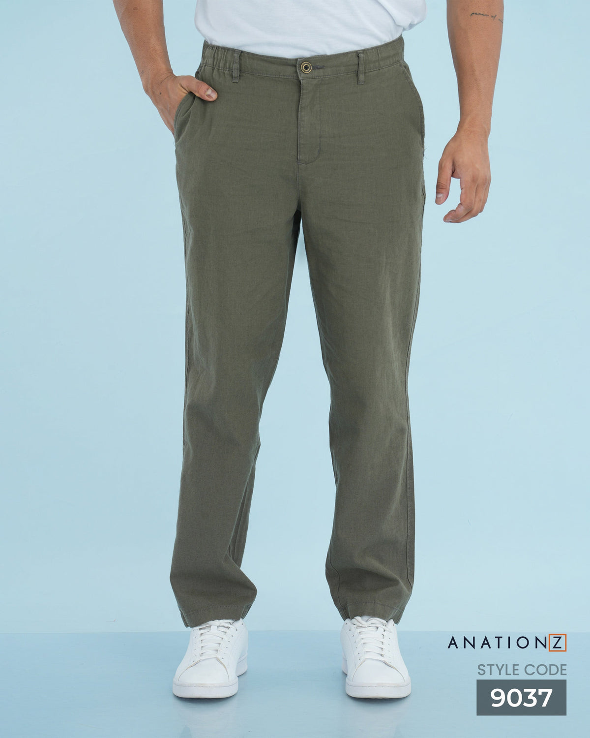 AnationZ Heritage Linen Relaxed Pant - Olive Ground Sri Lanka
