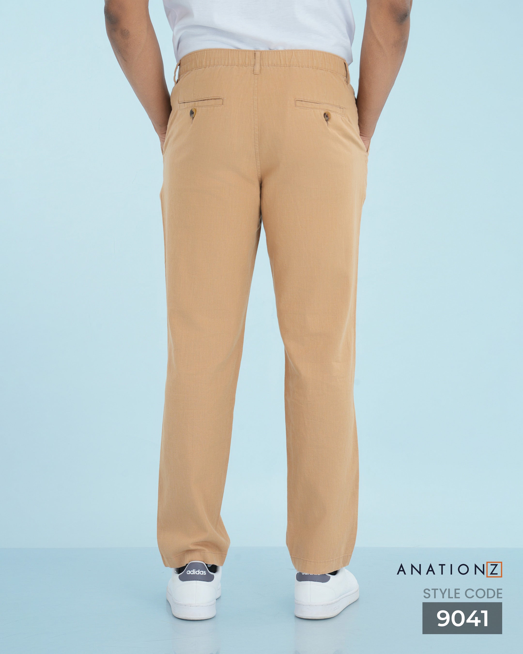 Linen Cotton Relaxed Fit Pant | Flexible Waistband - Sand
