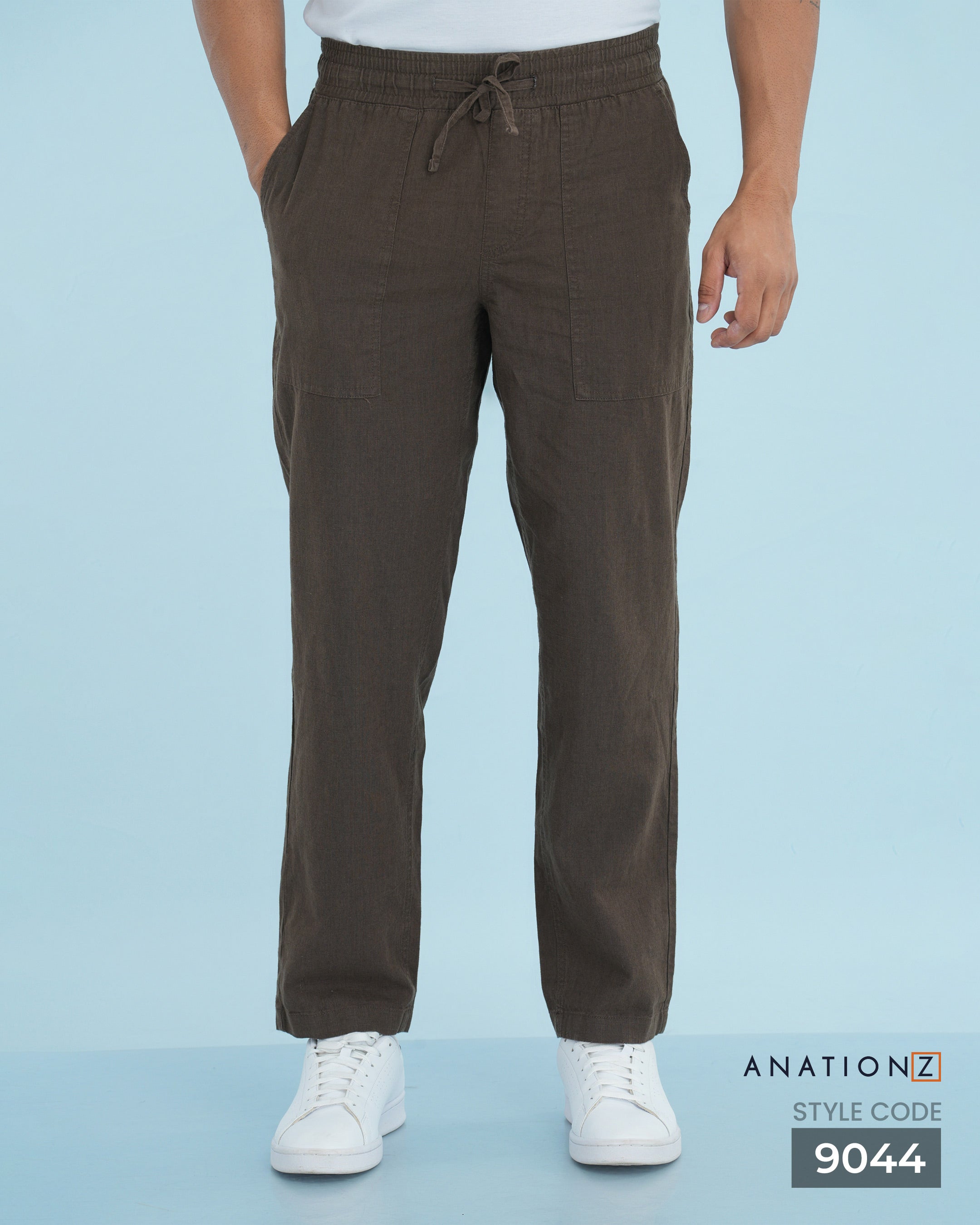 Heritage Linen Cotton Relaxed Pant - Brown