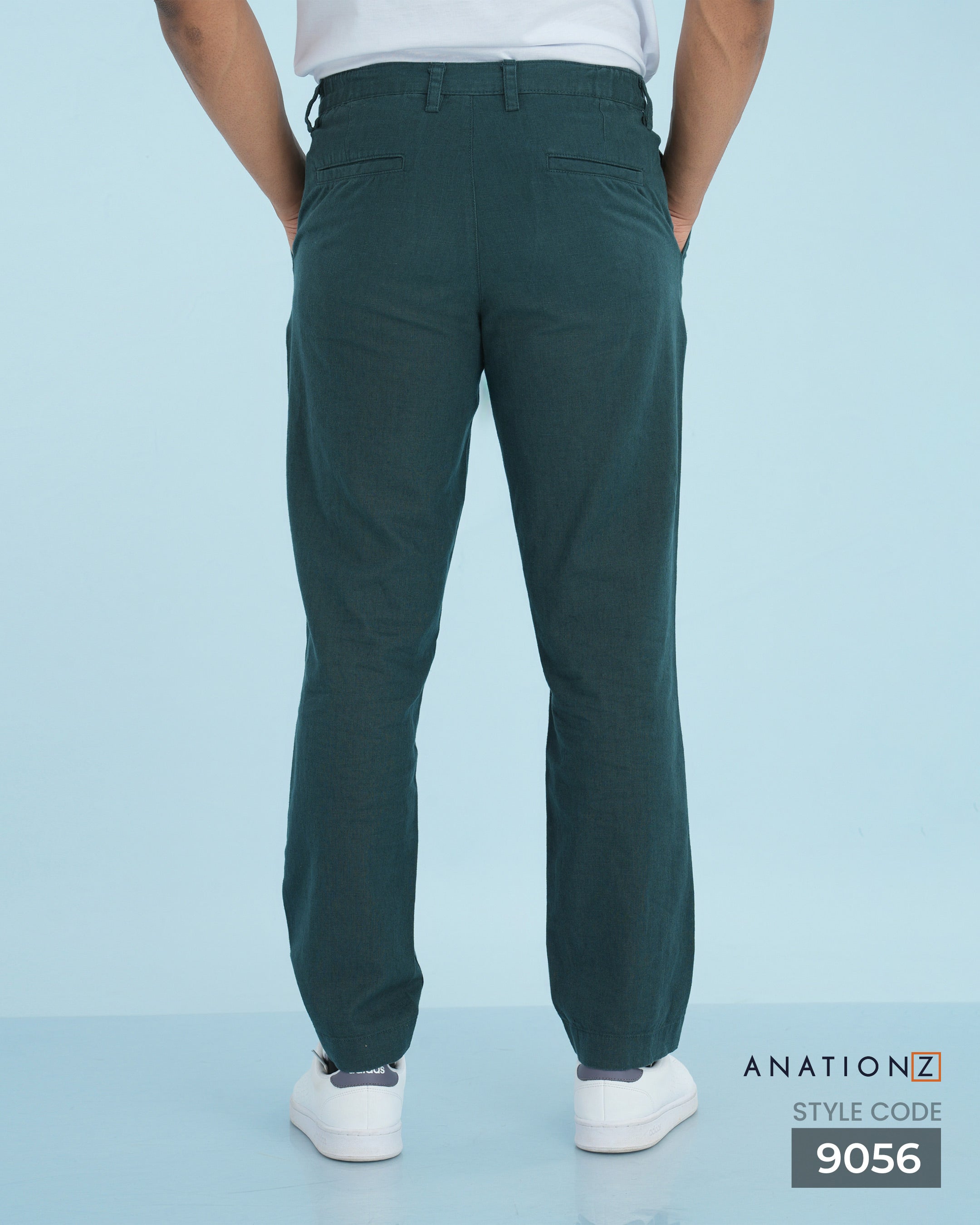 Pleated Linen Cotton Luxury Fit Pant - Teal