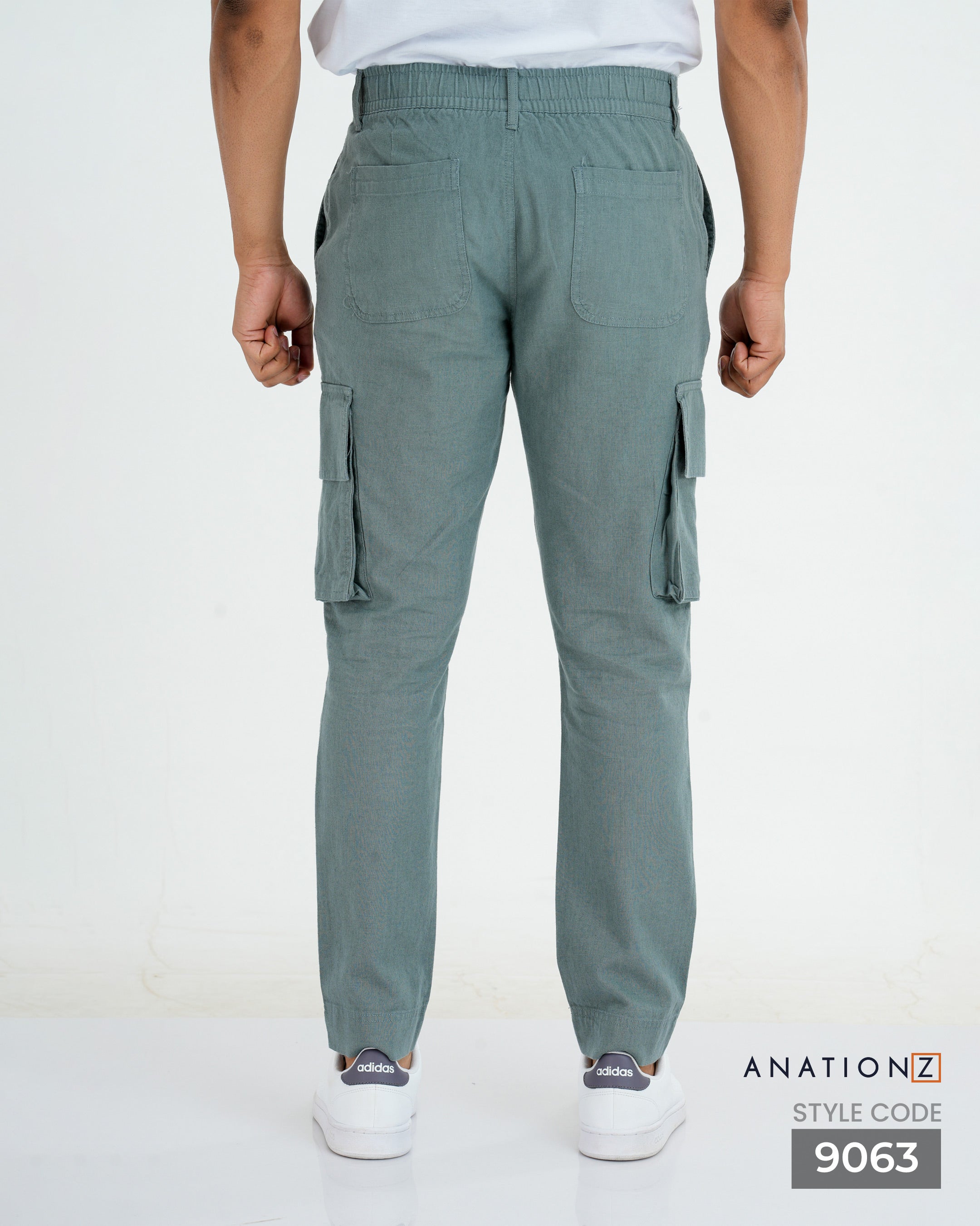 AnationZ Heritage Linen Cargo Pant - Slate Fog Sri Lanka
