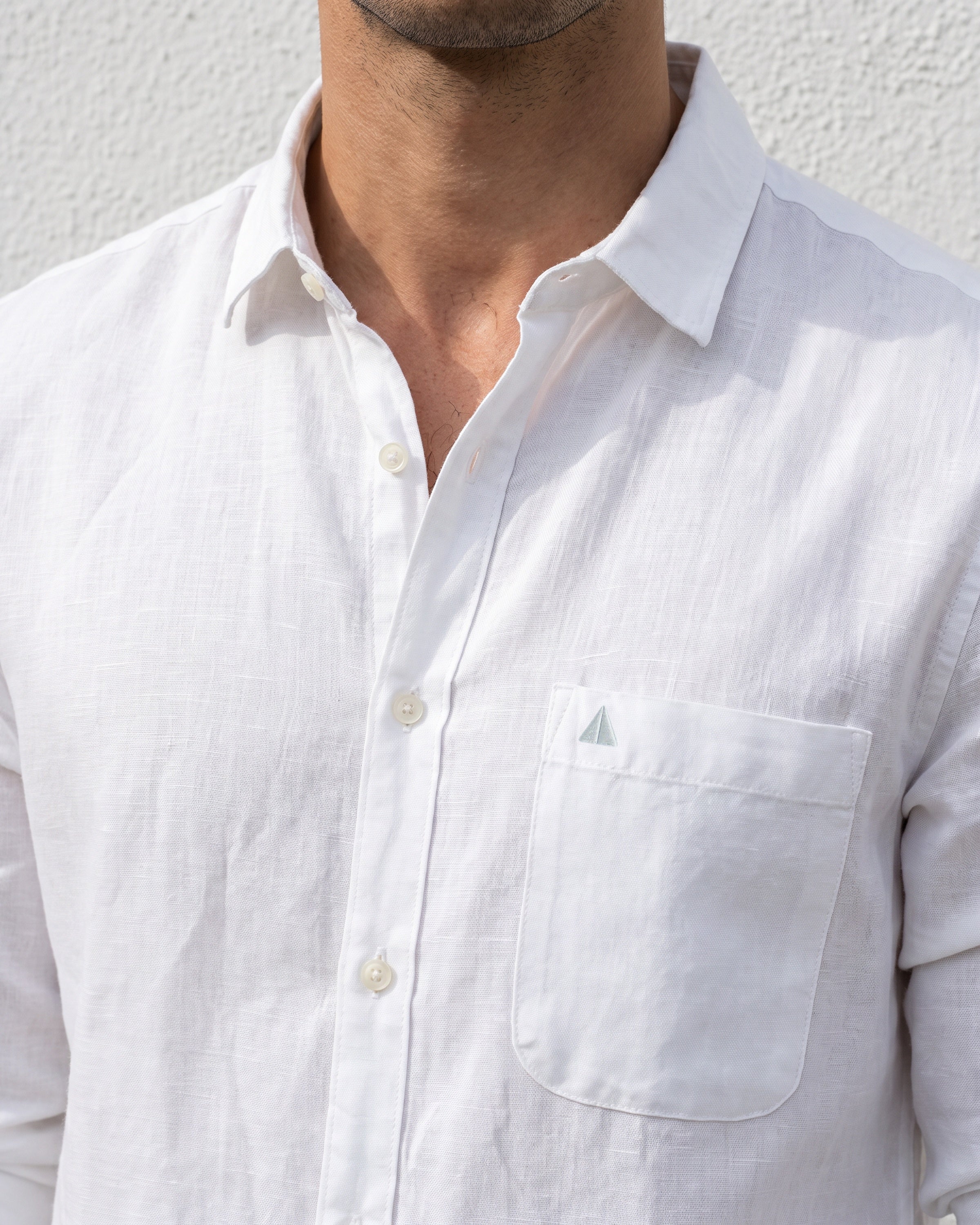 AnationZ Fluid Linen Long Sleeve Shirt - Alpine White Sri Lanka