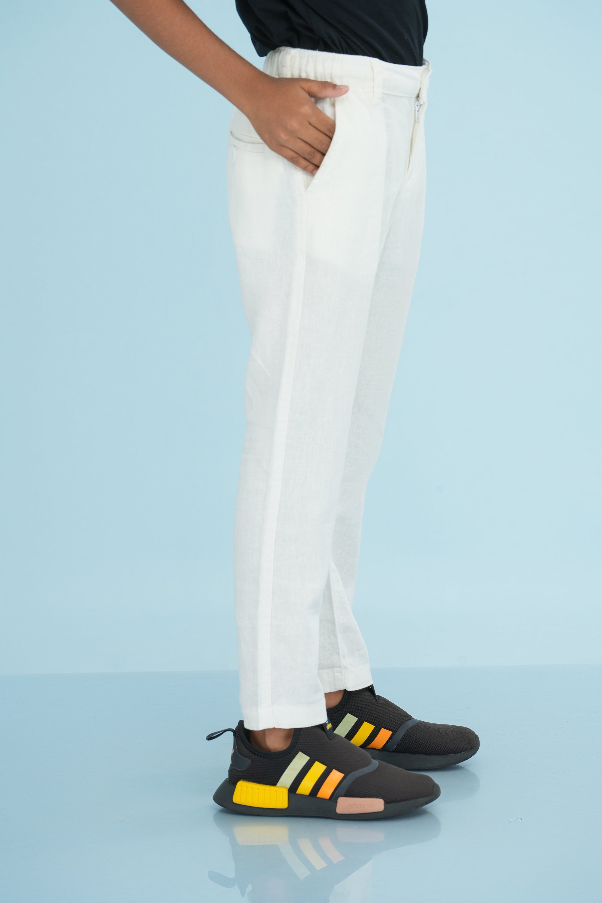 Kids' Linen Rayon Regular Pant – White | AnationZ Junior