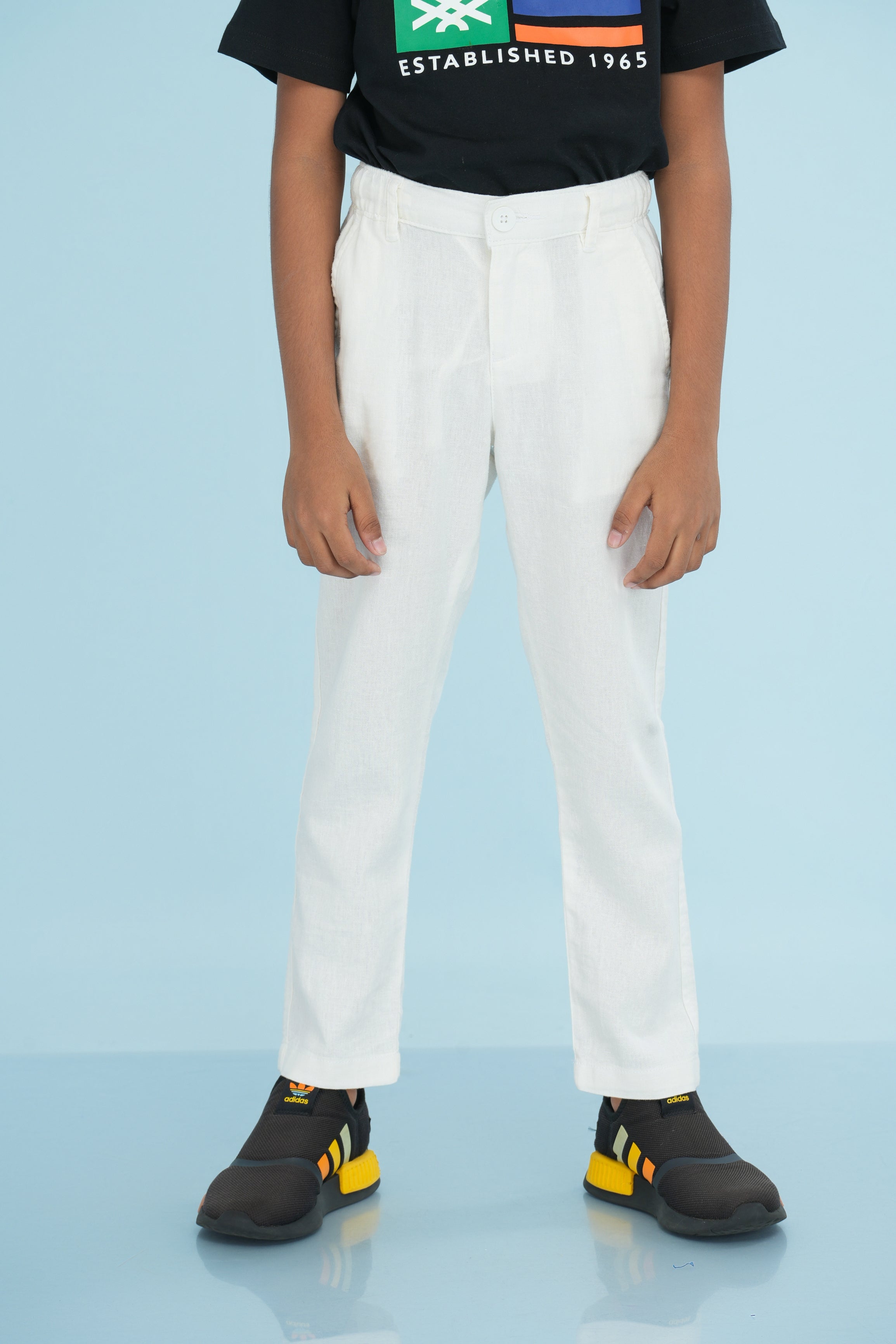 Kids' Linen Rayon Regular Pant – White | AnationZ Junior
