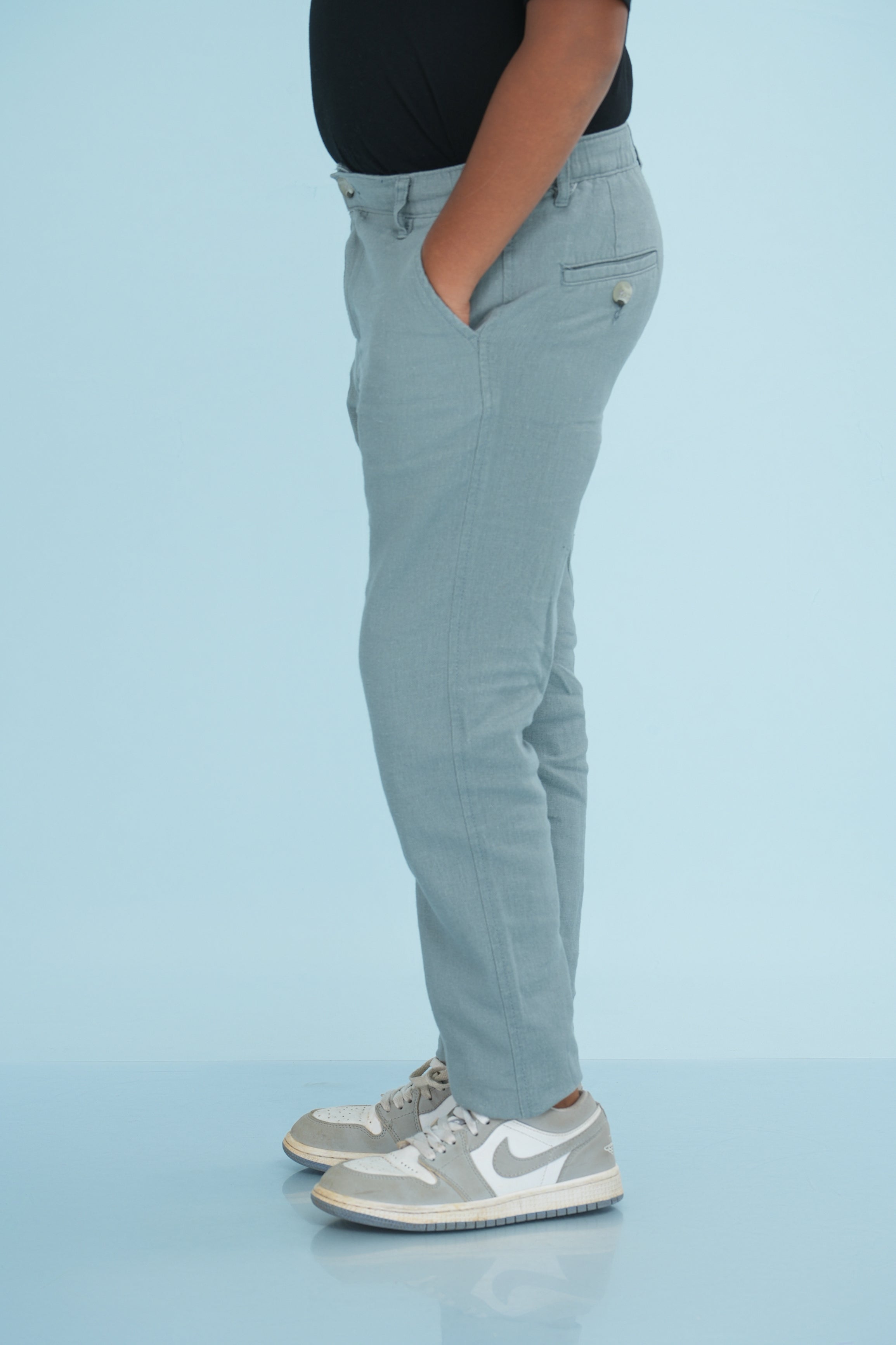 Kids' Linen Rayon Regular Pant – Grey | AnationZ Junior