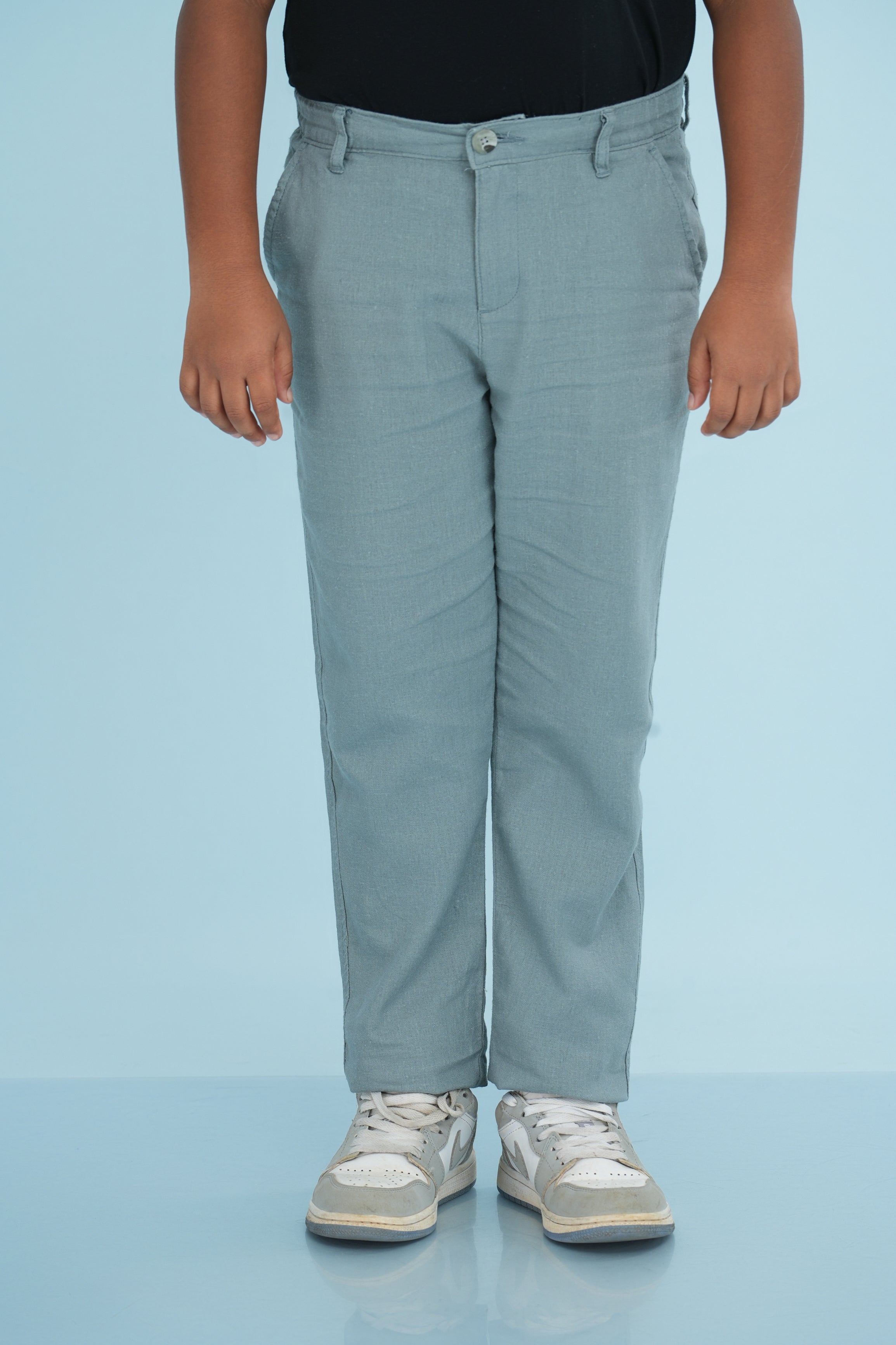 Kids' Linen Rayon Regular Pant – Grey | AnationZ Junior
