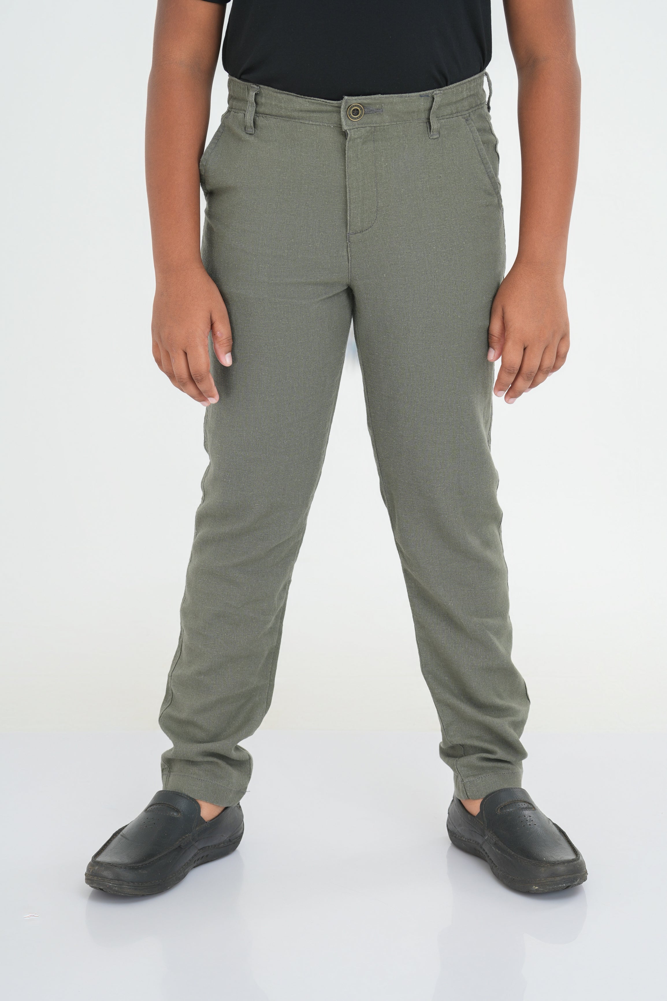 Kids' Linen Rayon Regular Pant – Olive | AnationZ Junior