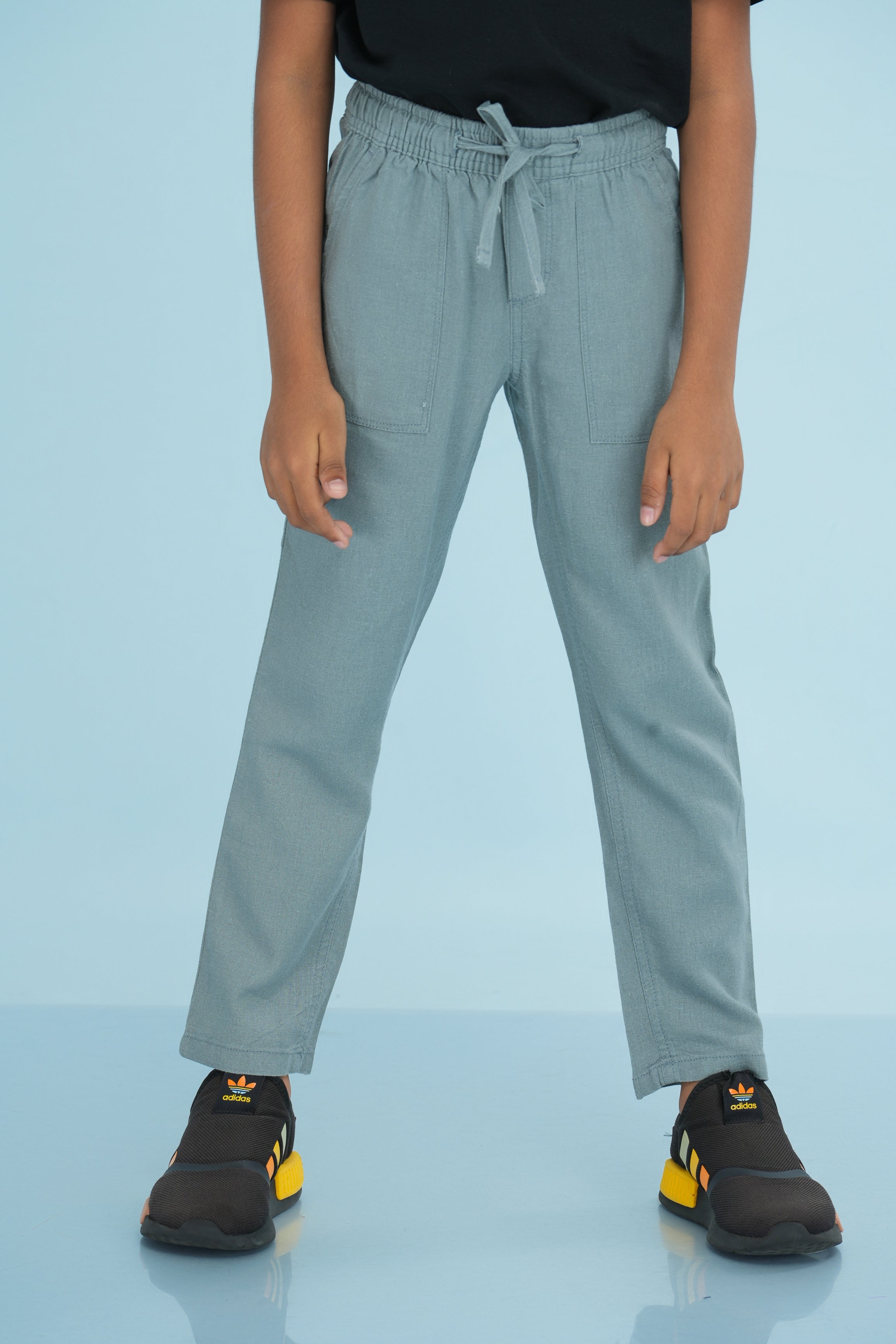 Kids' Linen Rayon Regular Pant – Grey | AnationZ Junior