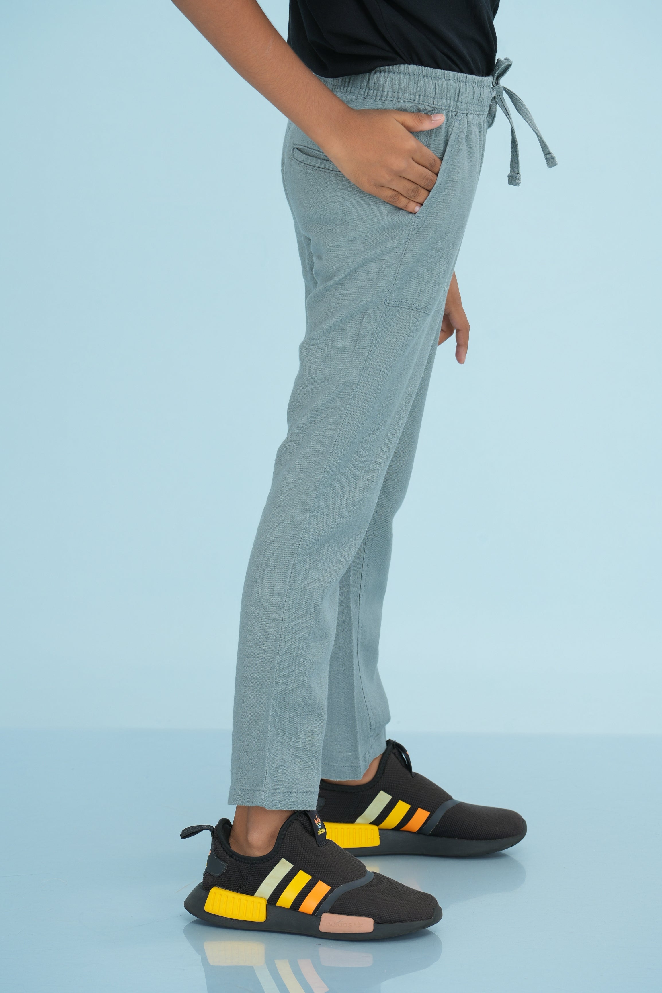 Kids' Linen Rayon Regular Pant – Grey | AnationZ Junior