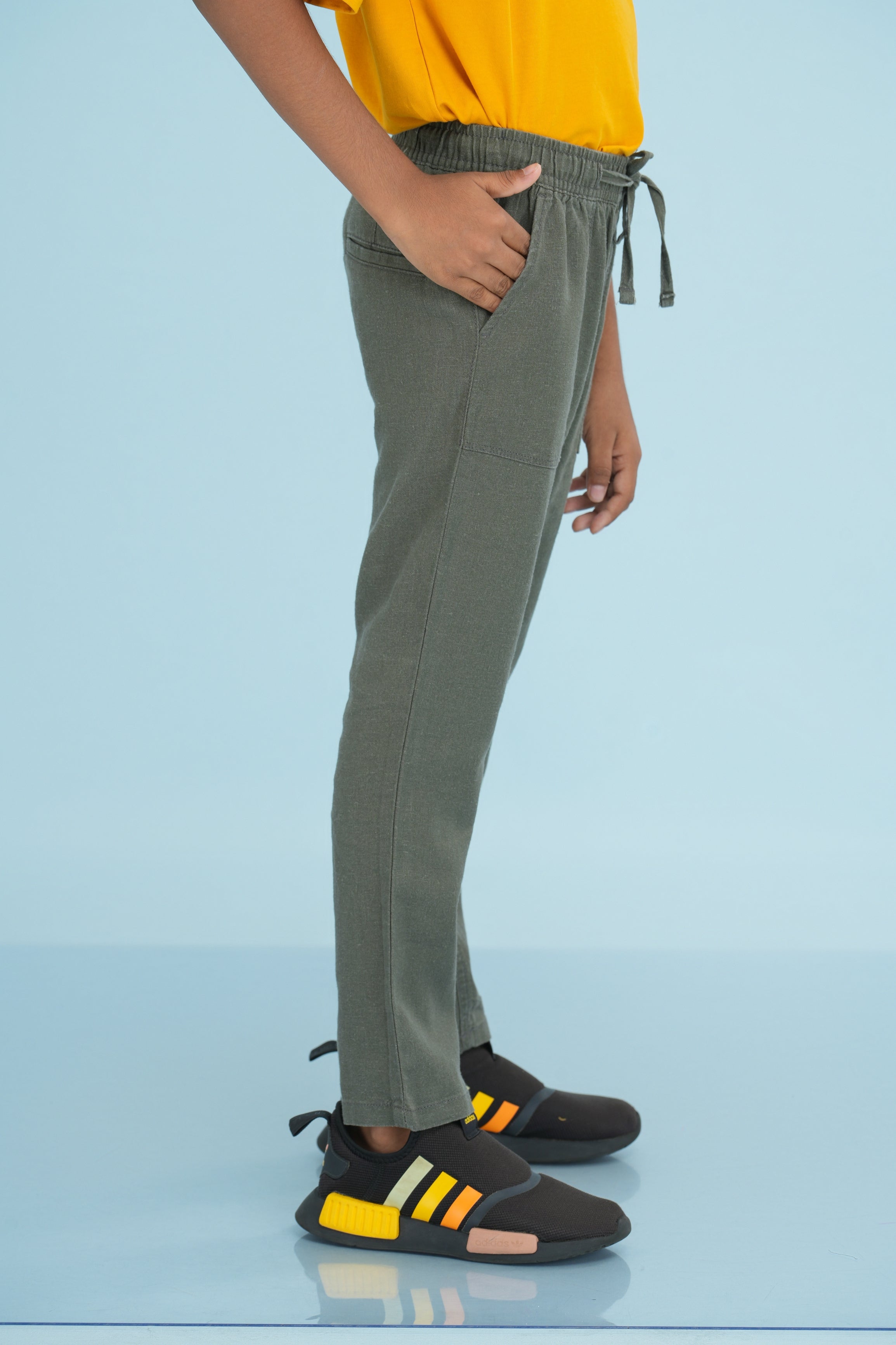 Kids' Linen Rayon Regular Pant – Olive | AnationZ Junior