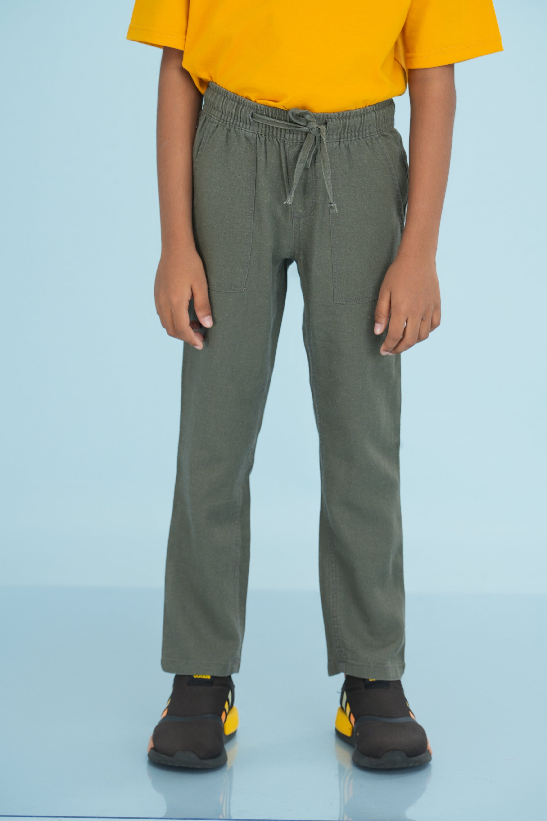 Kids' Linen Rayon Regular Pant – Olive | AnationZ Junior