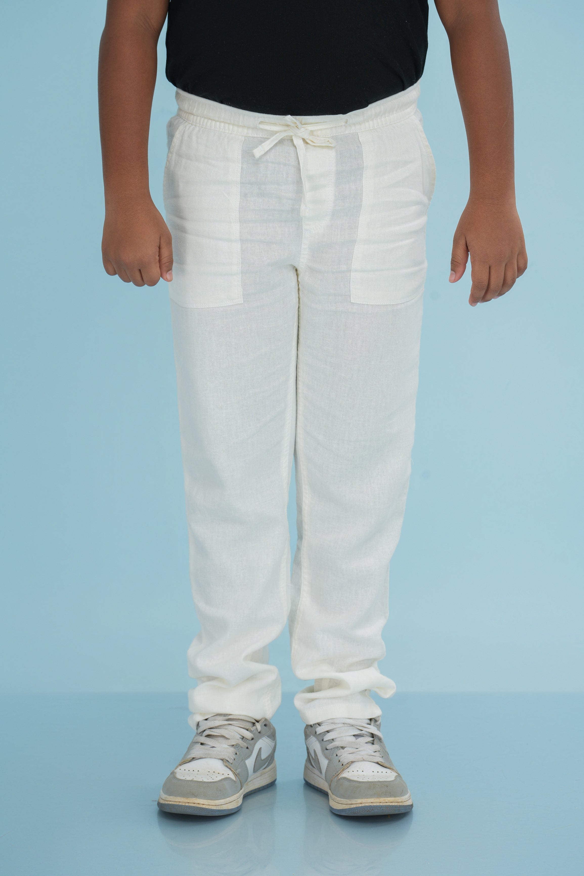 Kids' Linen Rayon Regular Pant – White | AnationZ Junior