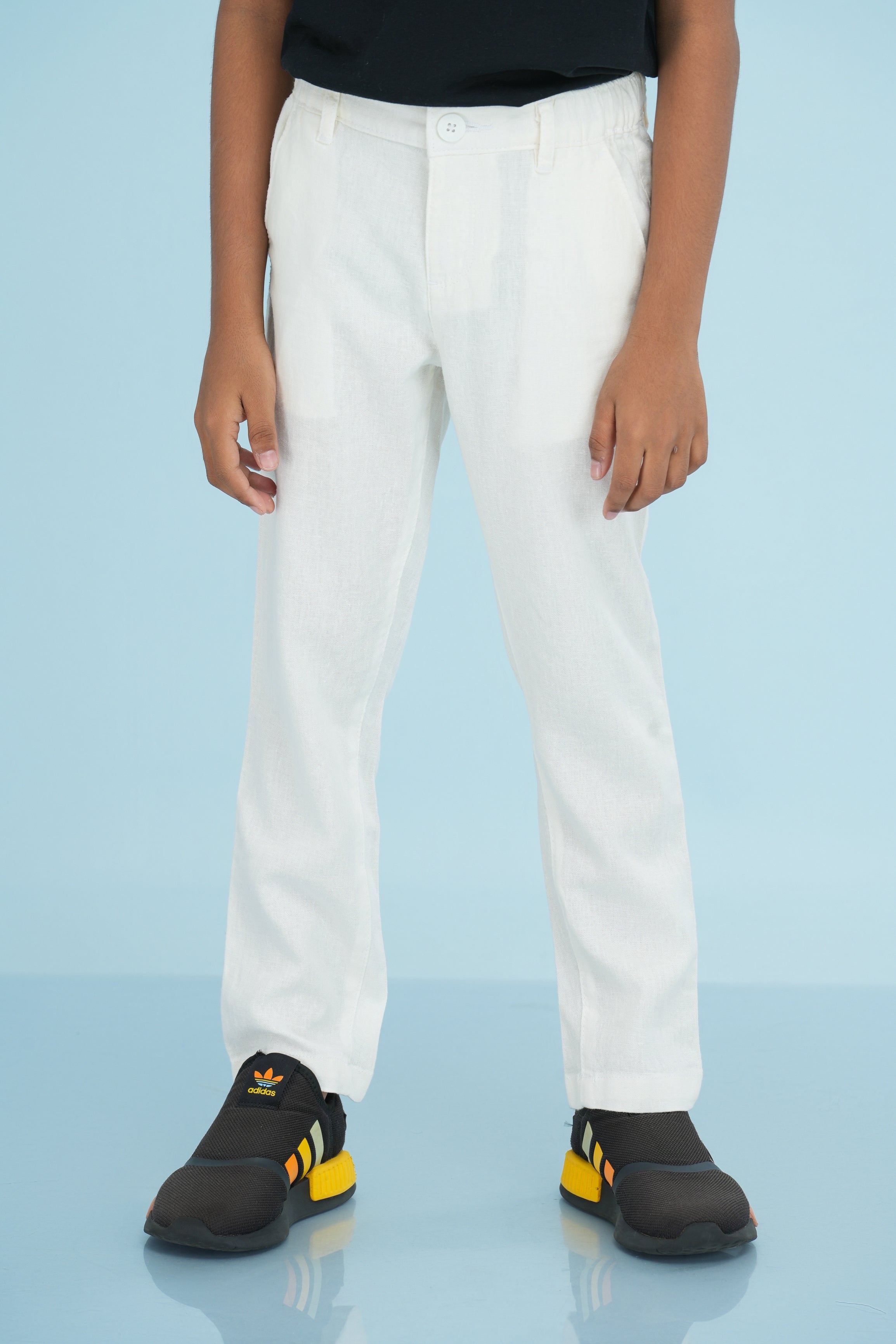Kids' Linen Rayon Regular Pant – White | AnationZ Junior