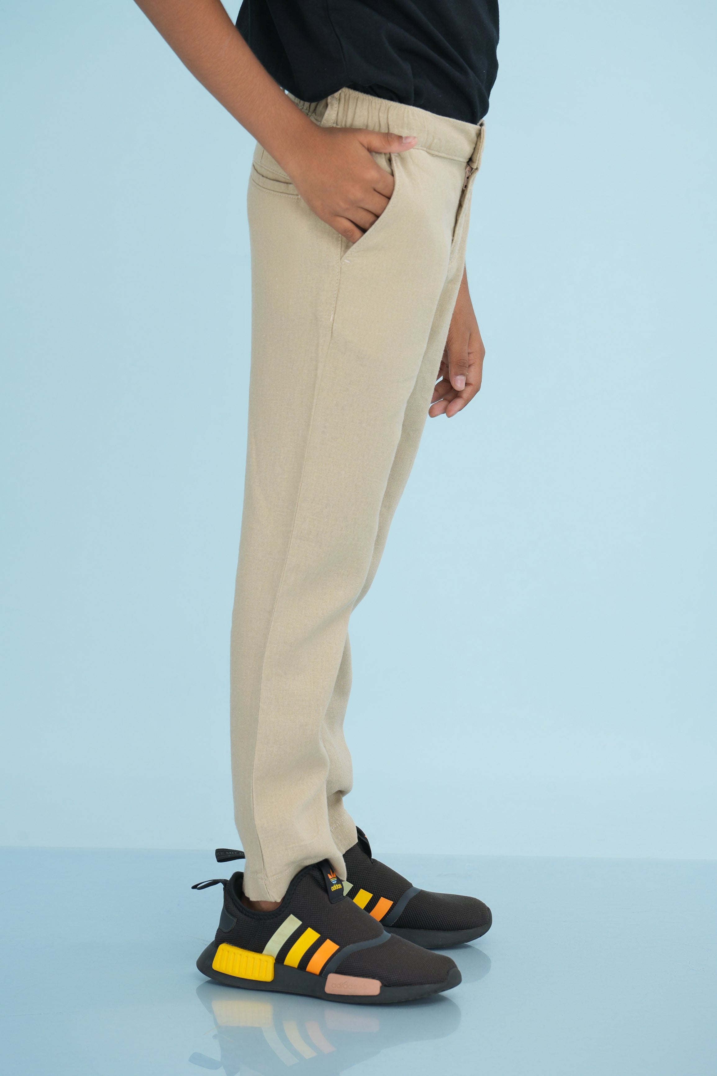 Kids' Linen Rayon Regular Pant – Beige | AnationZ Junior