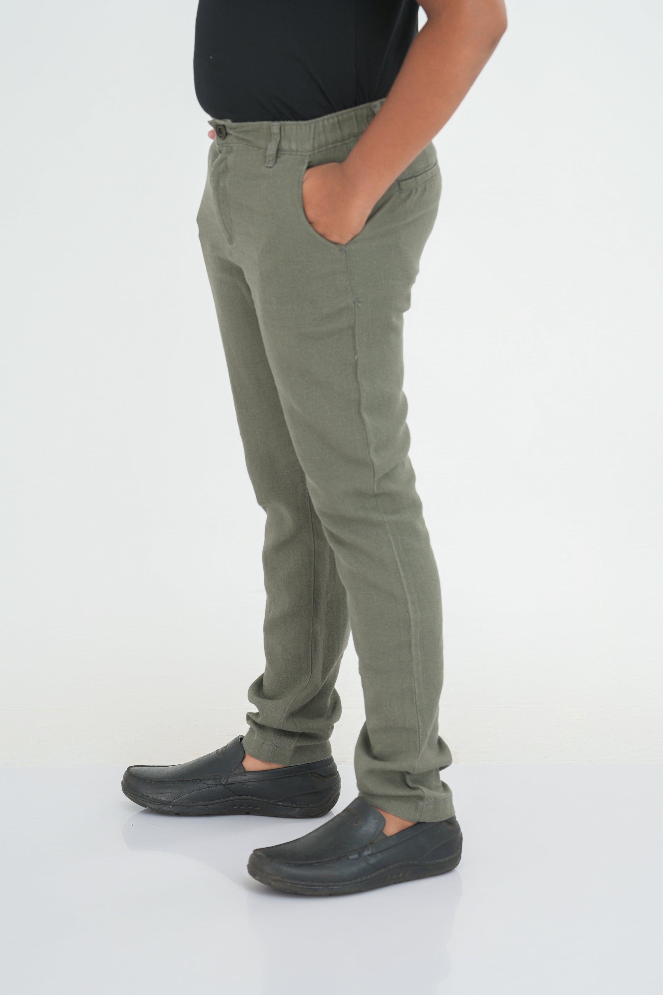 Kids' Linen Rayon Regular Pant – Olive | AnationZ Junior