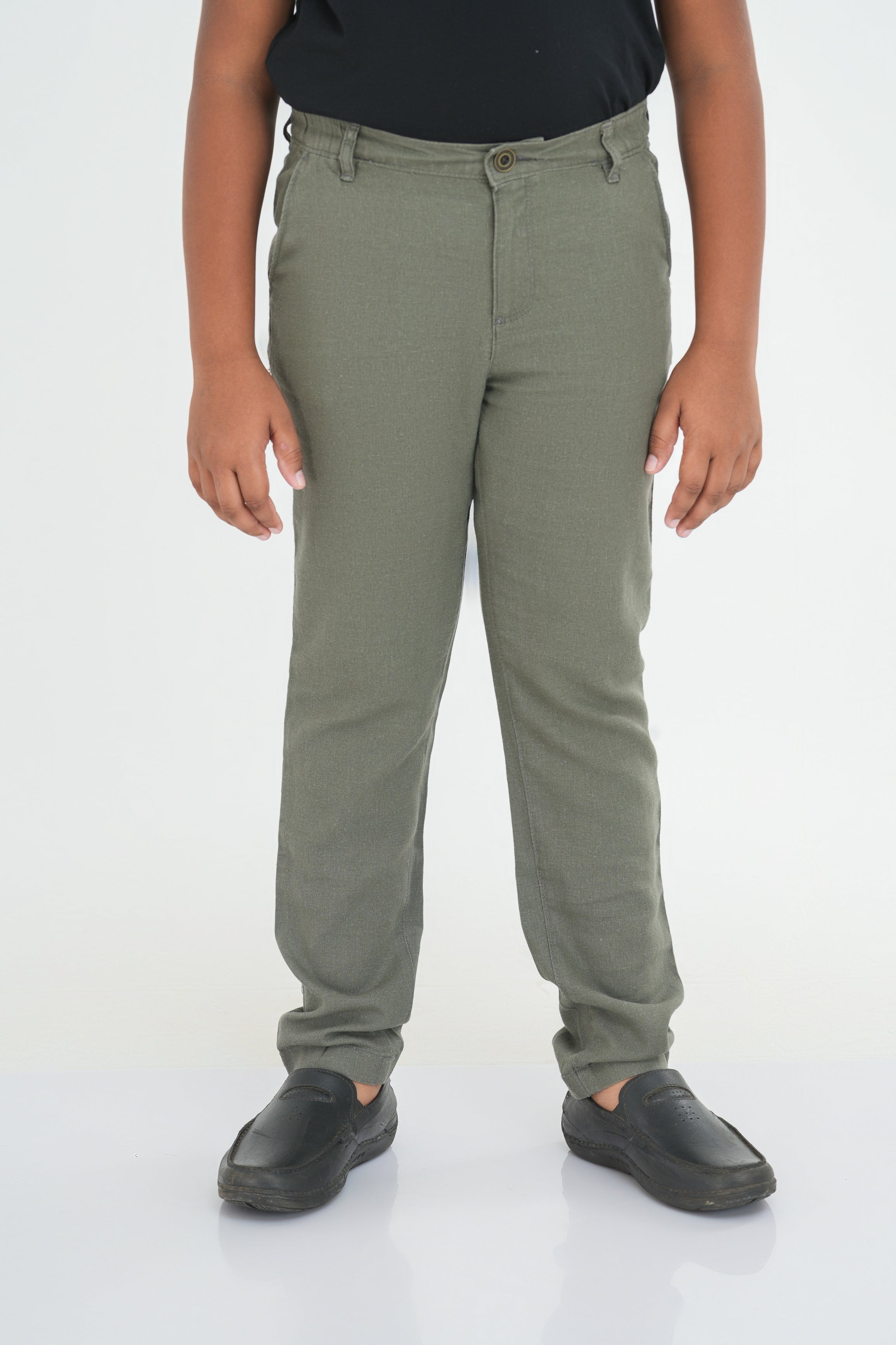 Kids' Linen Rayon Regular Pant – Olive | AnationZ Junior