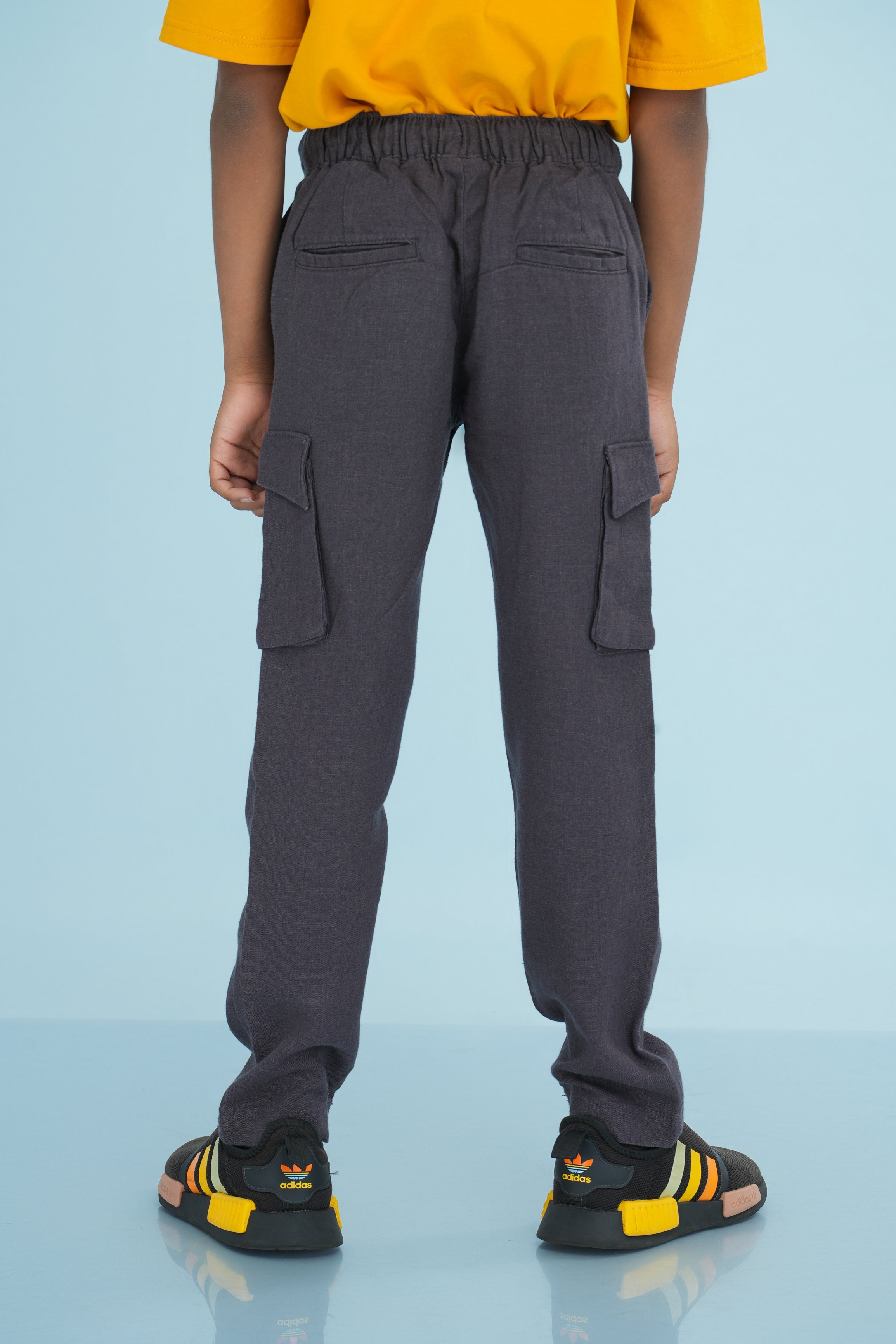 Kids' Linen Rayon Regular Pant – Dark Grey | AnationZ Junior