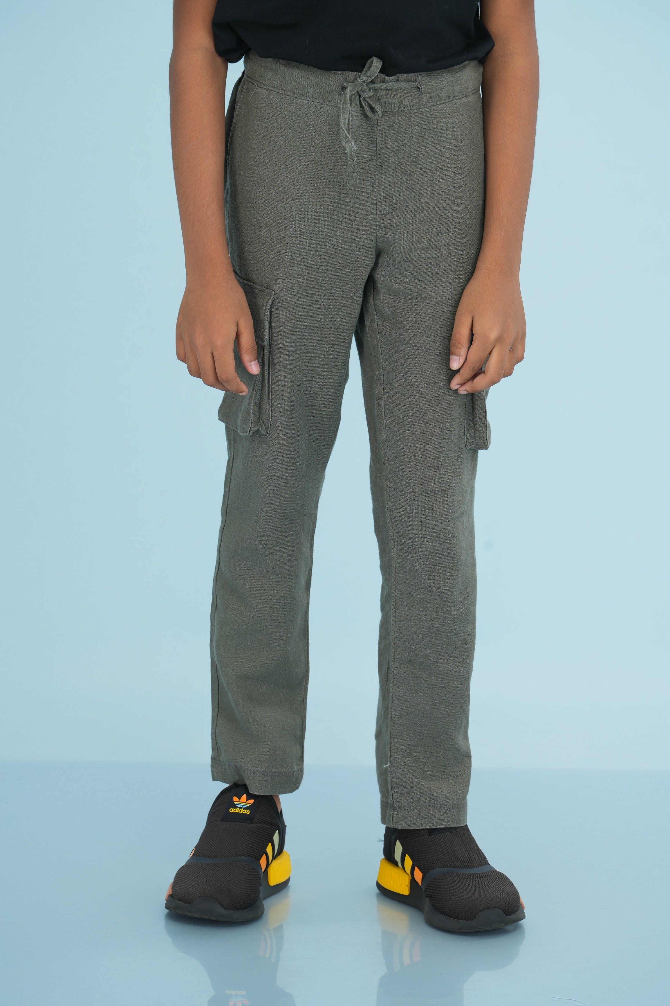 Kids' Linen Rayon Regular Pant – Olive | AnationZ Junior