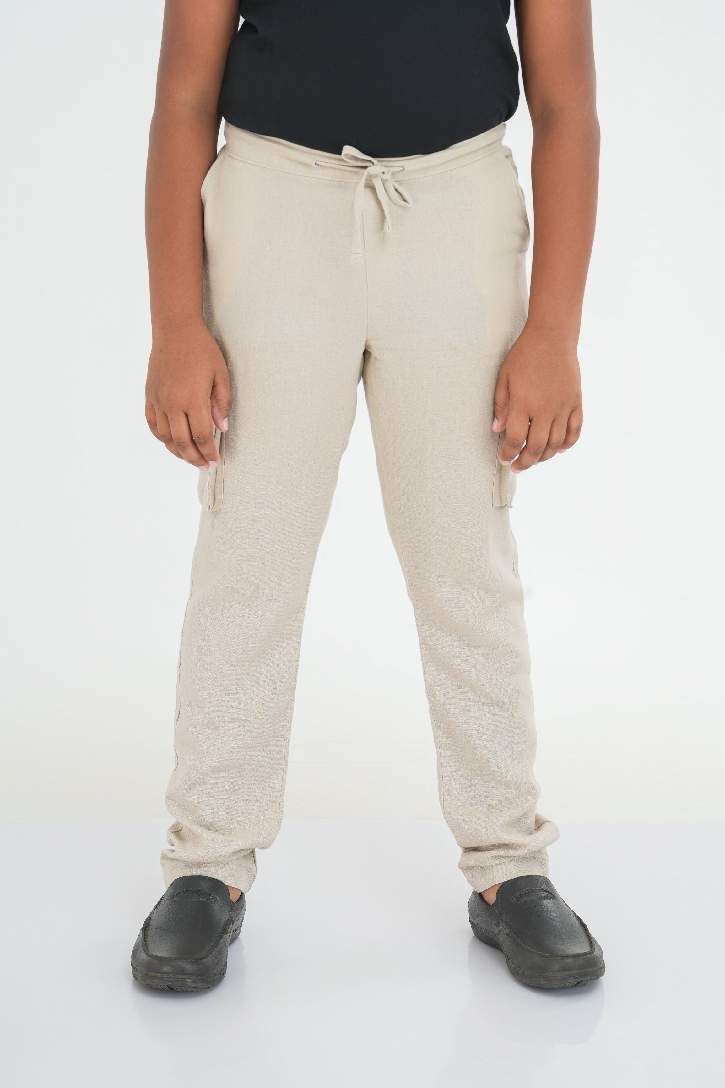 Kids' Linen Cotton Rayon Cargo Pant – Natural | AnationZ Junior