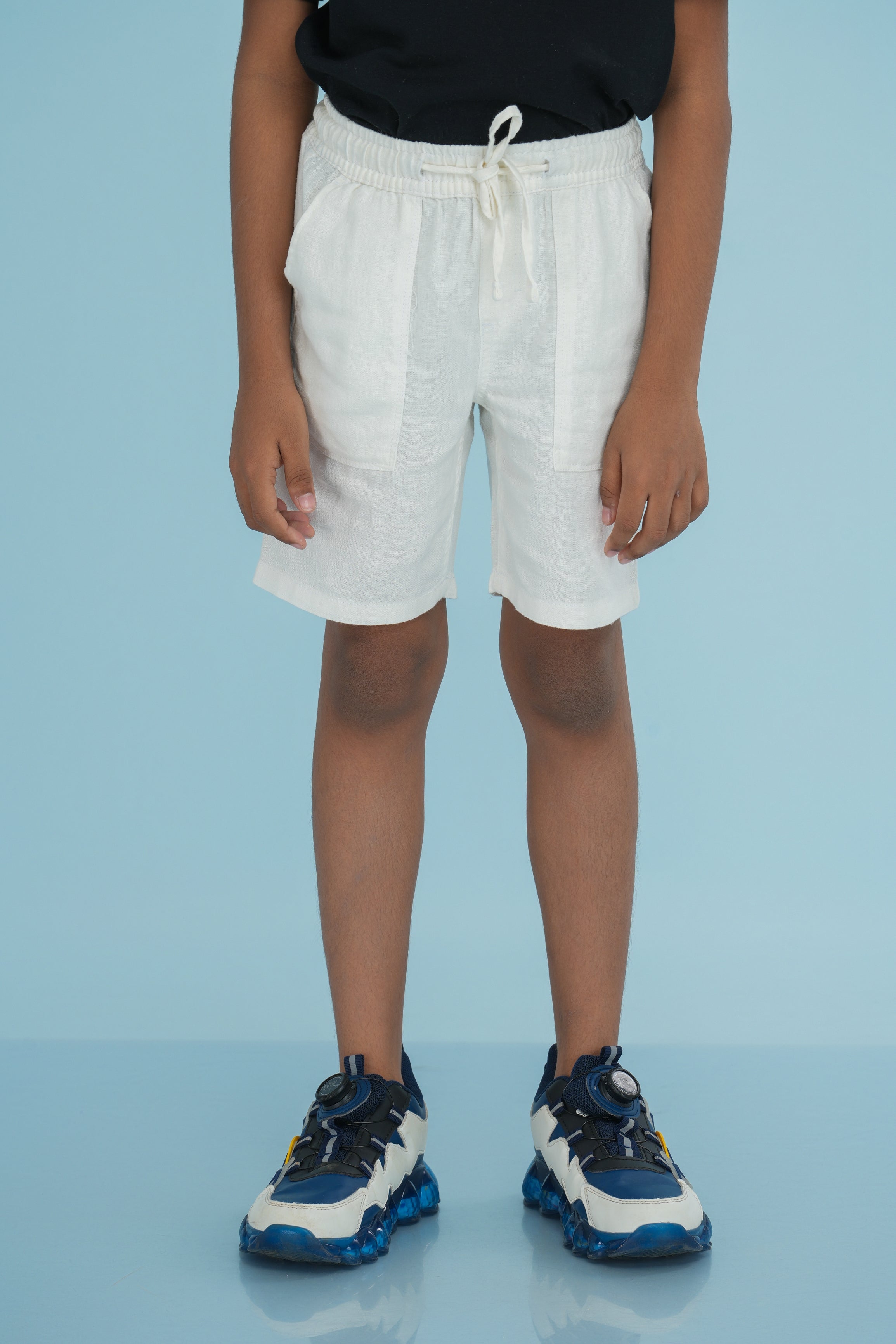 Kids' Linen Rayon Regular Shorts – White | AnationZ Junior