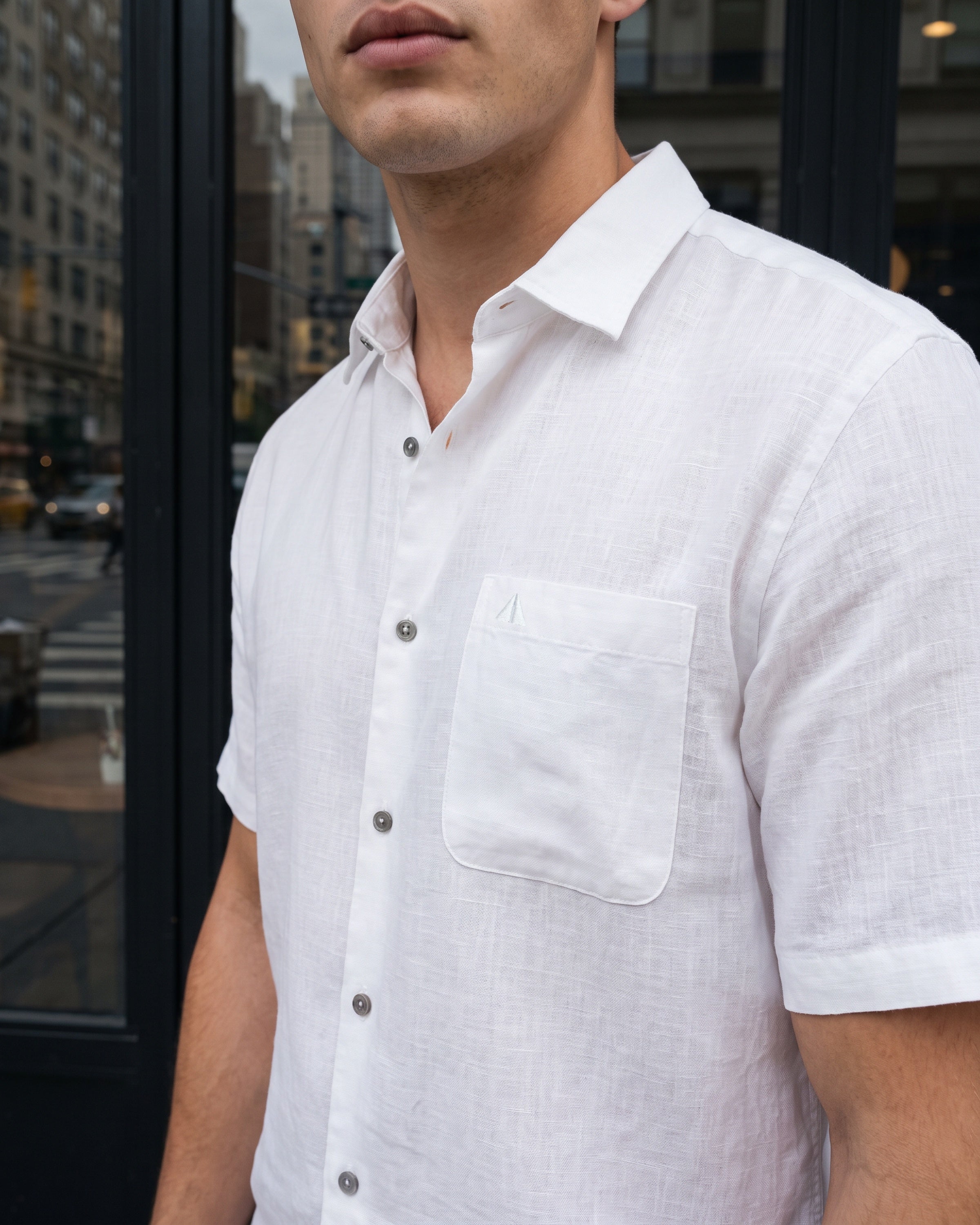 AnationZ Reserve Hemp Short Sleeve Shirt - Alpine White Sri Lanka