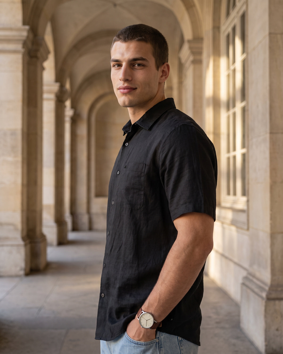 AnationZ Reserve Hemp Short Sleeve Shirt - Midnight Onyx Sri Lanka
