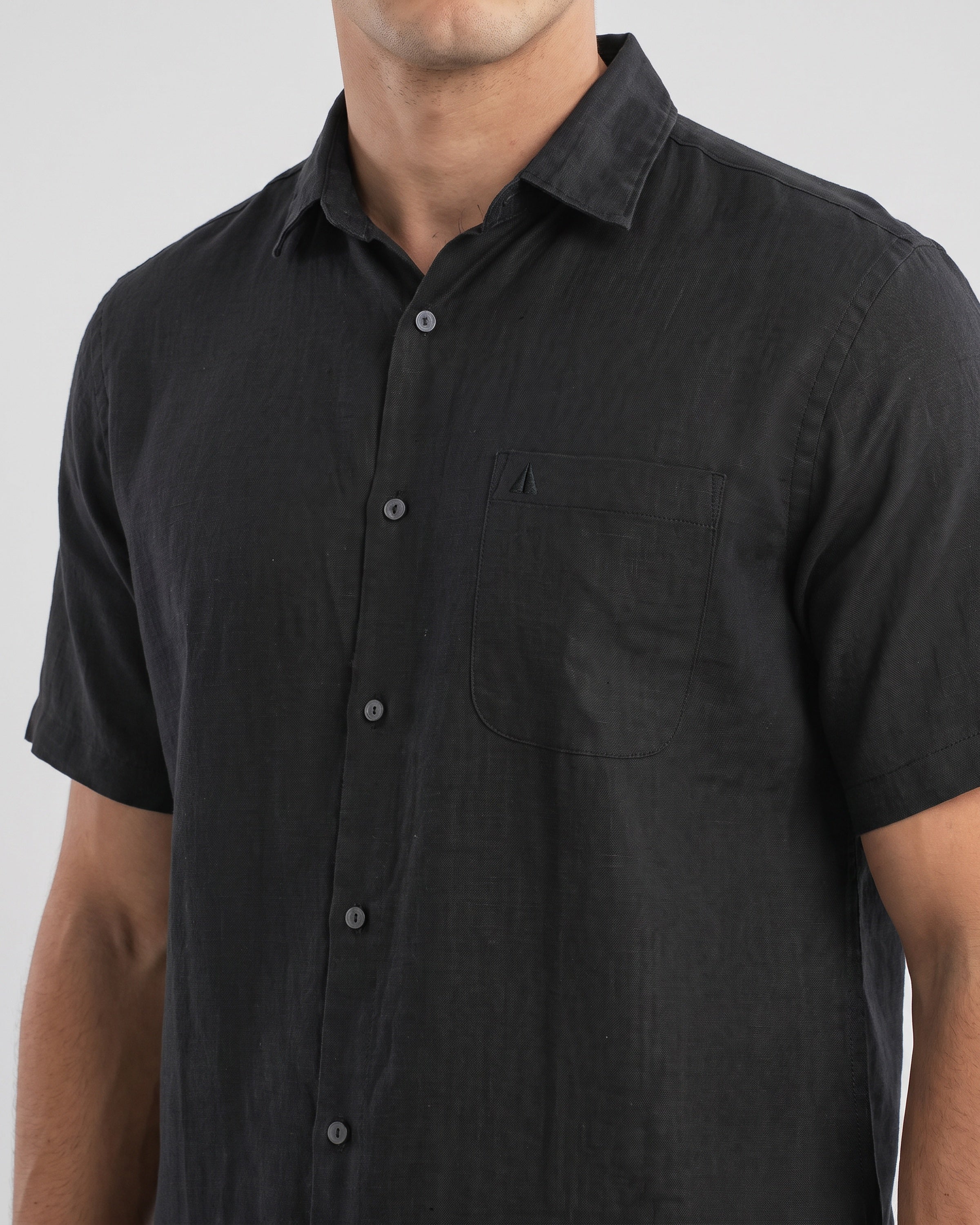 AnationZ Reserve Hemp Short Sleeve Shirt - Midnight Onyx Sri Lanka
