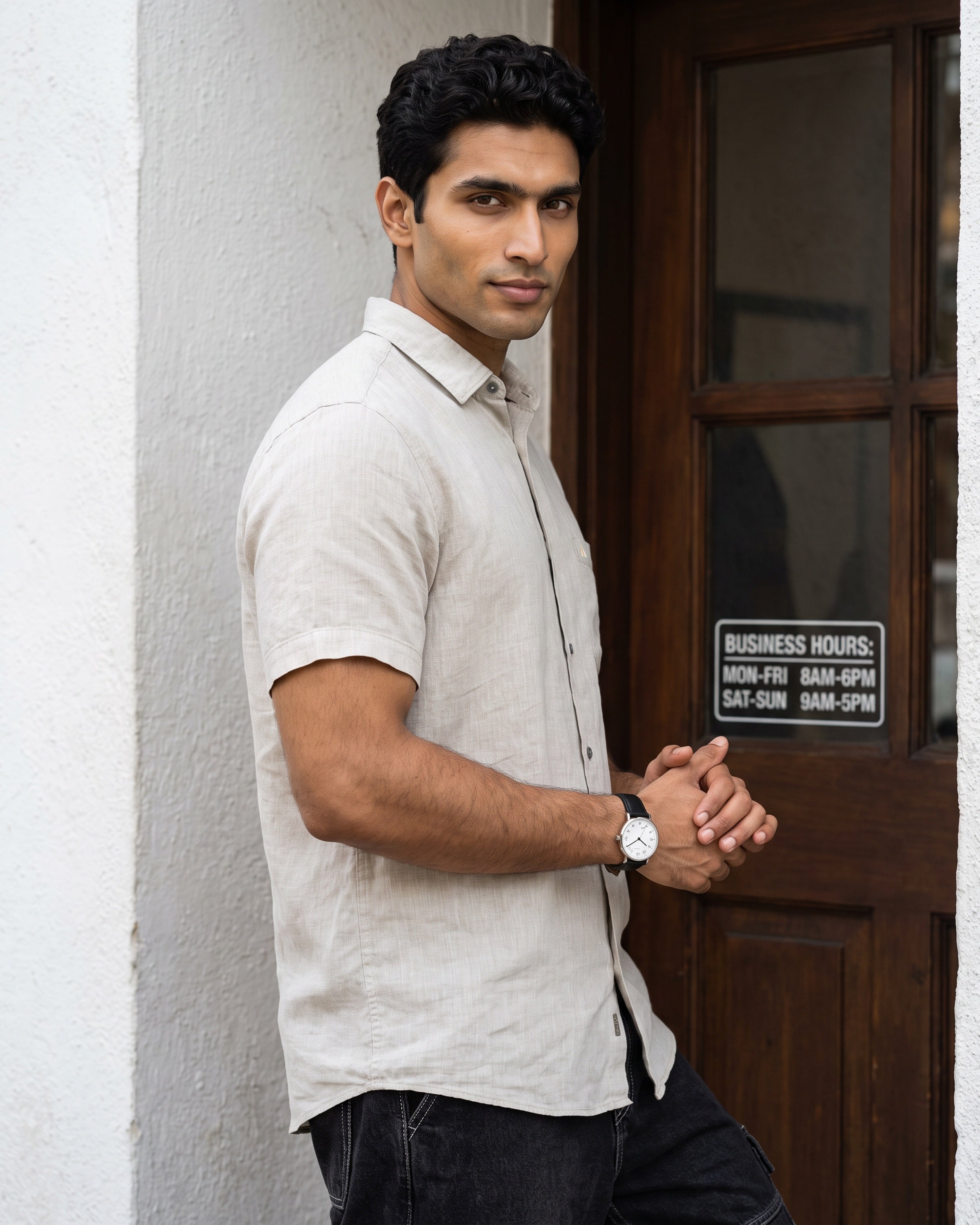 AnationZ Reserve Hemp Short Sleeve Shirt - Raw Canvas Sri Lanka
