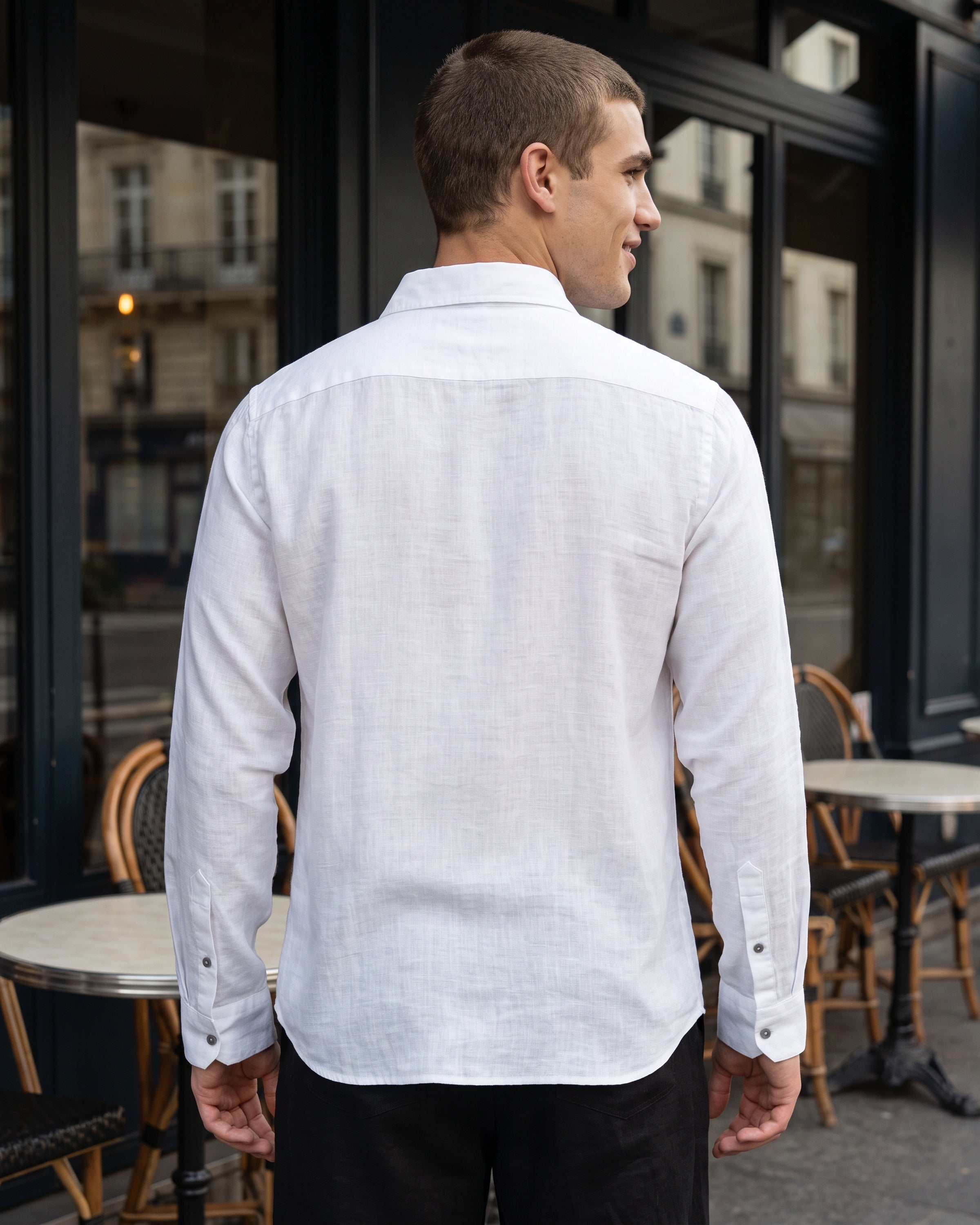 AnationZ Reserve Hemp Chinese Collar Shirt - Alpine White Sri Lanka
