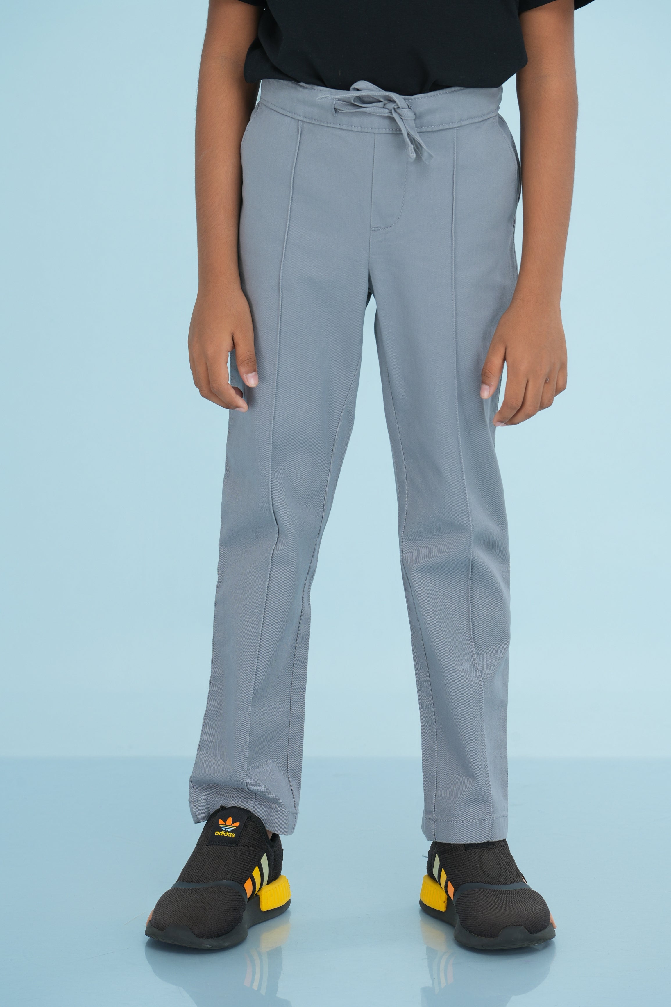 Kids' Twill Essential Regular Pant – Light Grey | AnationZ Junior