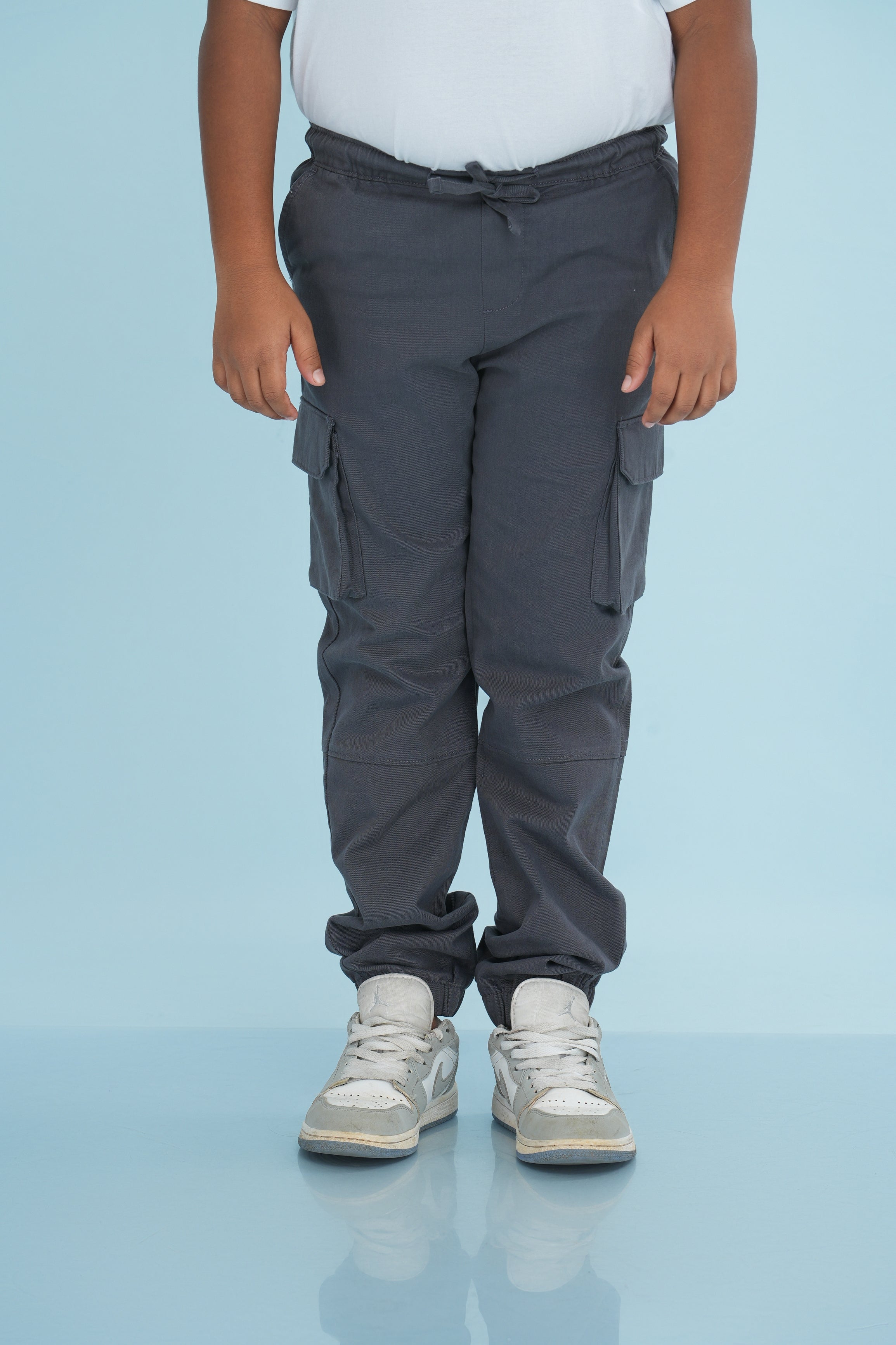 Kids' Twill Essential Cargo Bottom – Charcoal | AnationZ Junior
