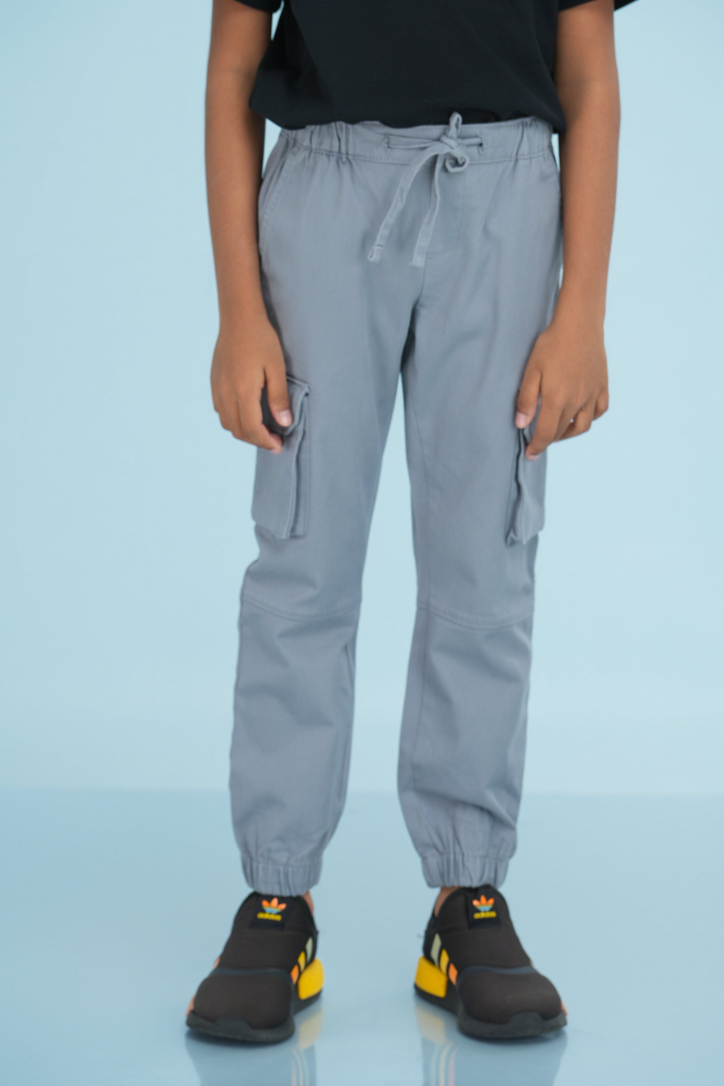 Kids' Twill Essential Cargo Pant – Light Grey | AnationZ Junior