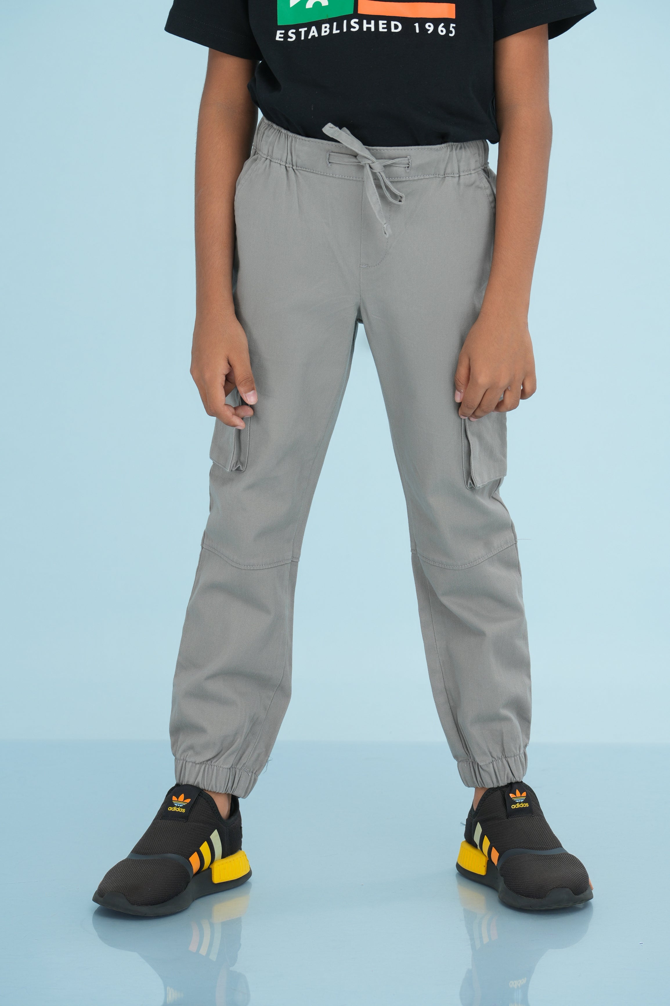 Kids' Twill Essential Cargo Pant – Grey | AnationZ Junior